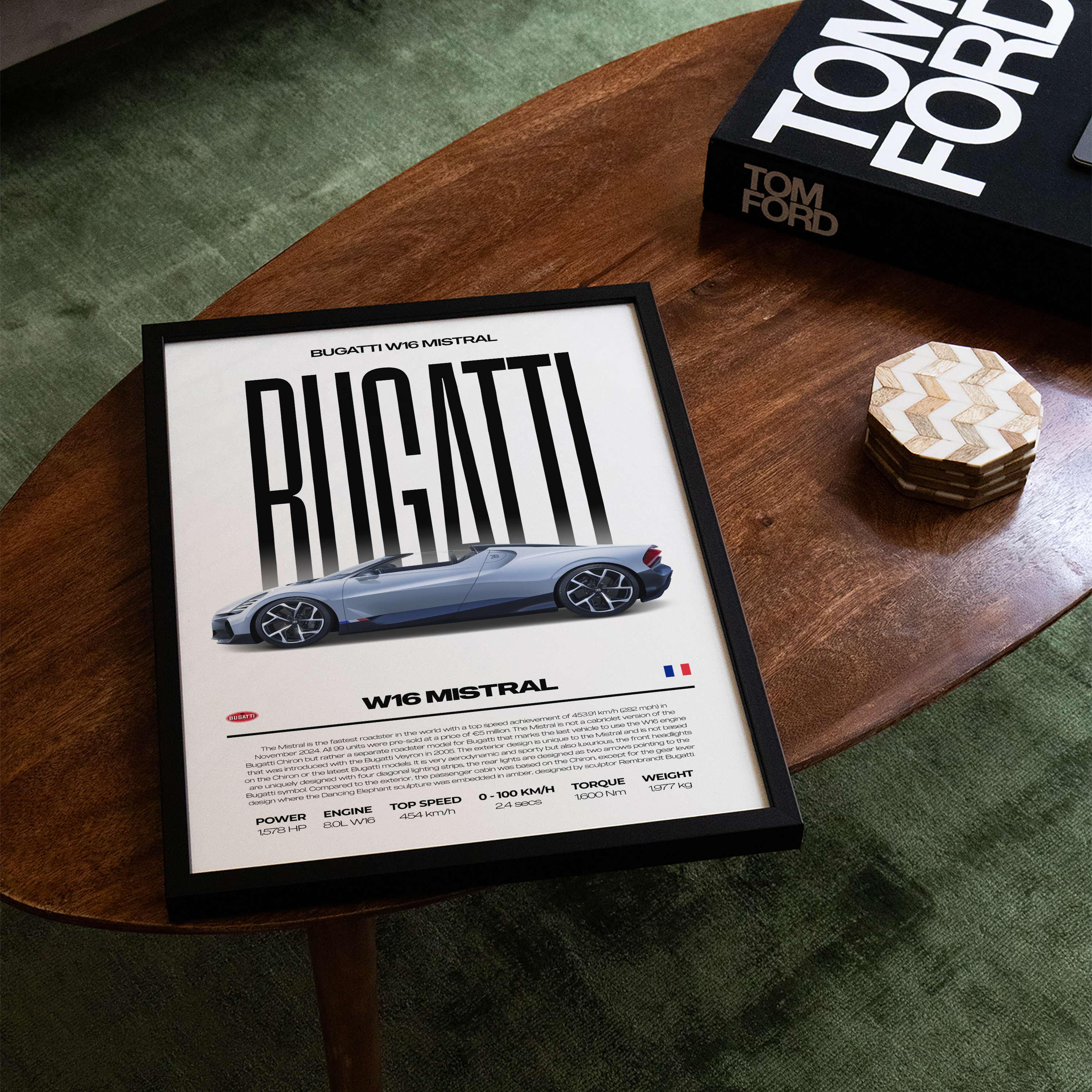 Bugatti W16 Mistral Poster