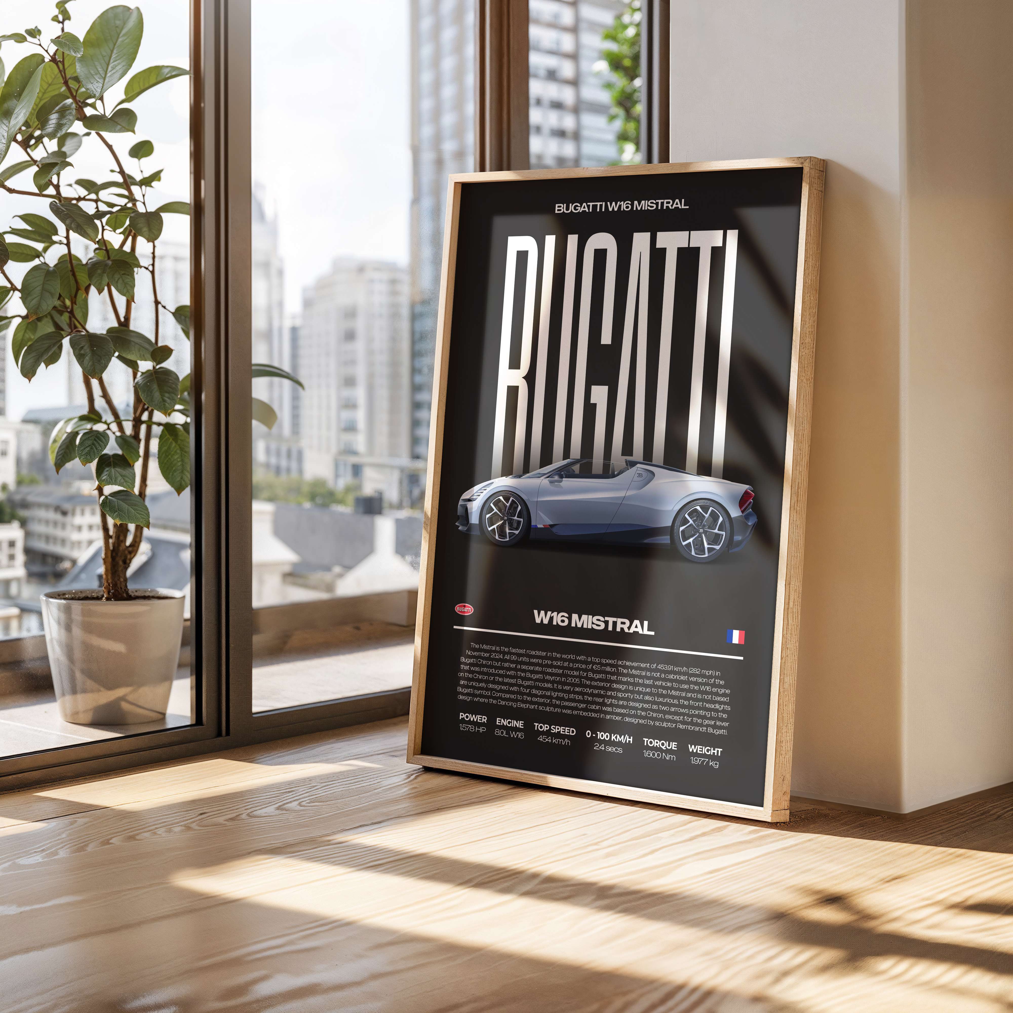 Bugatti W16 Mistral Poster