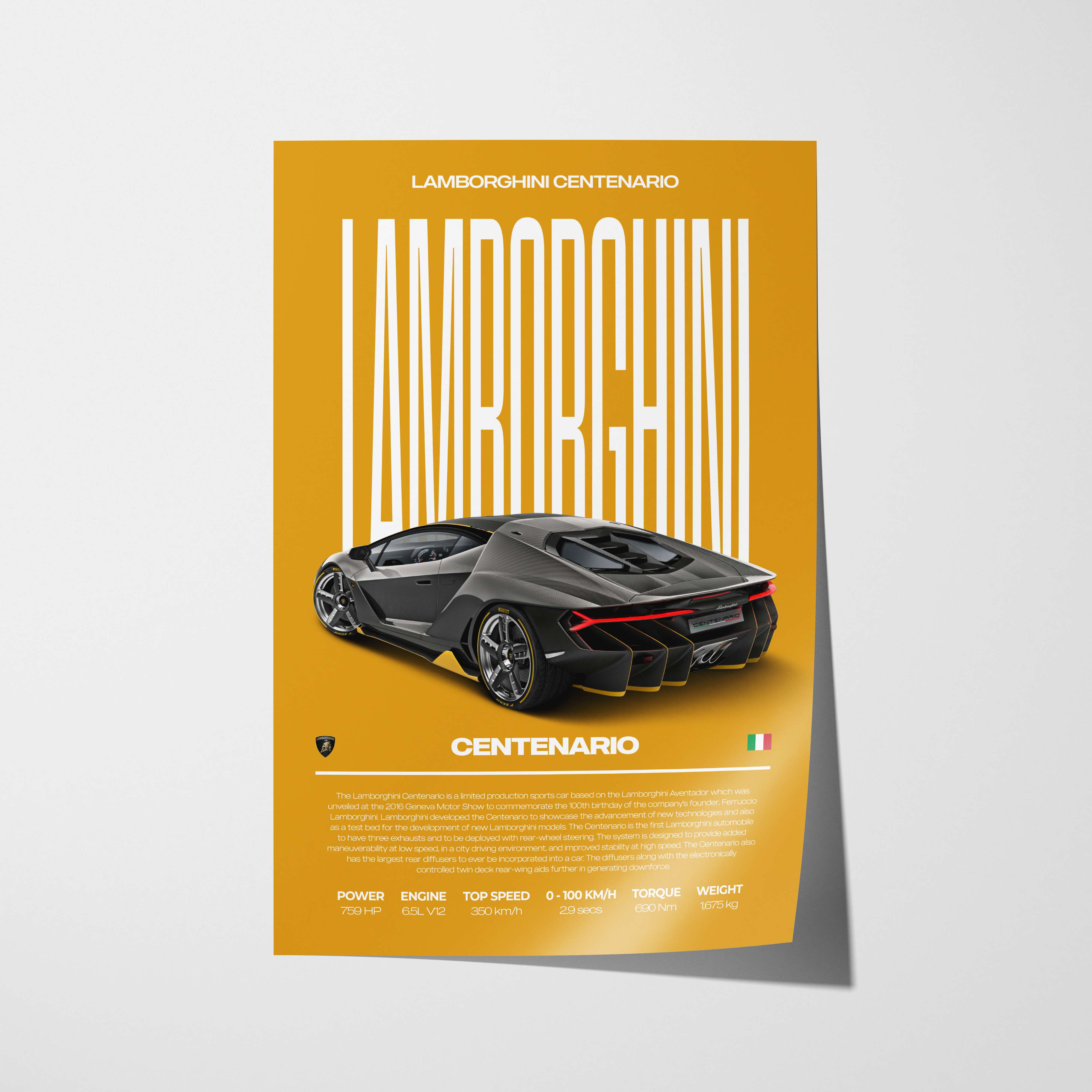 Lamborghini Centenario Poster