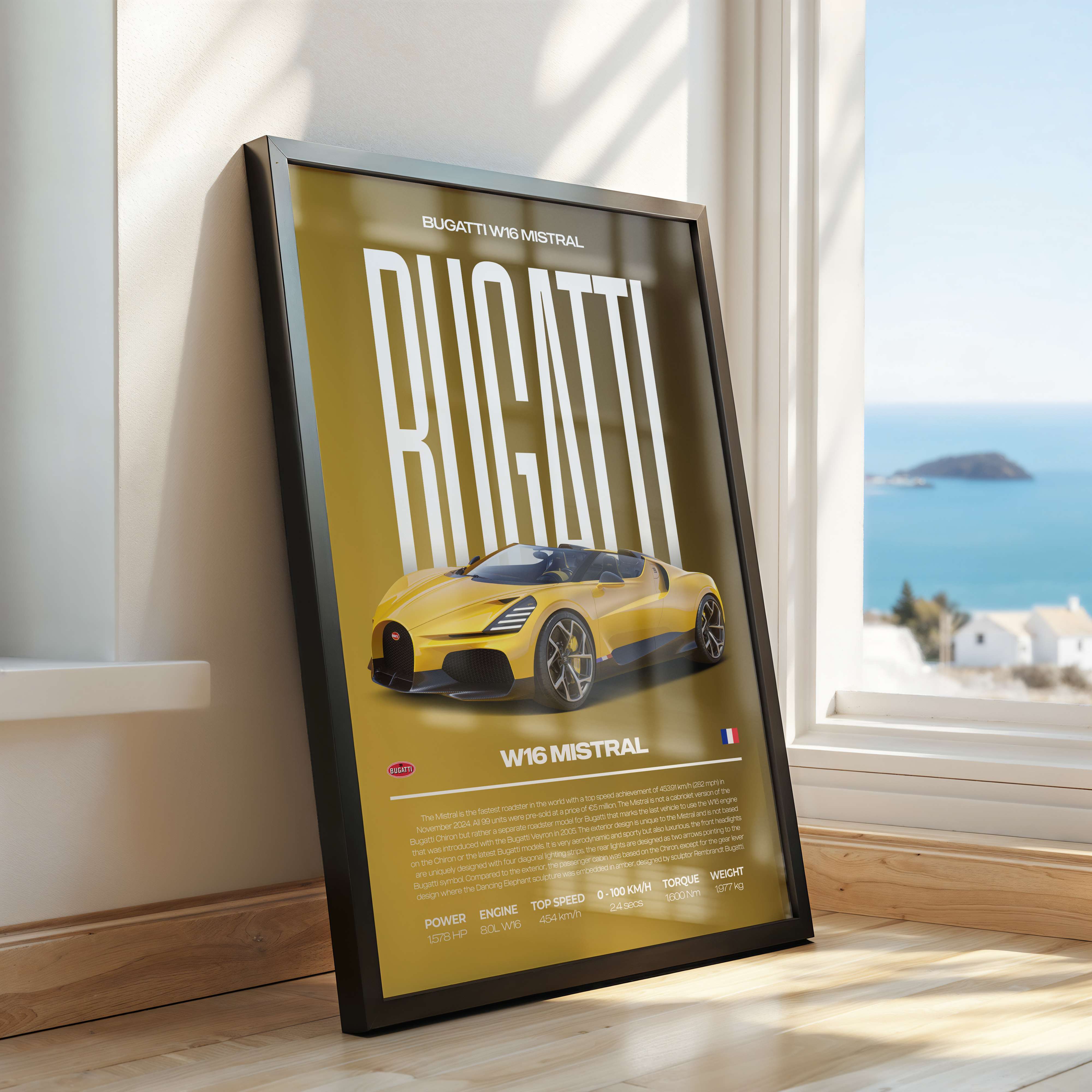 Bugatti W16 Mistral Poster