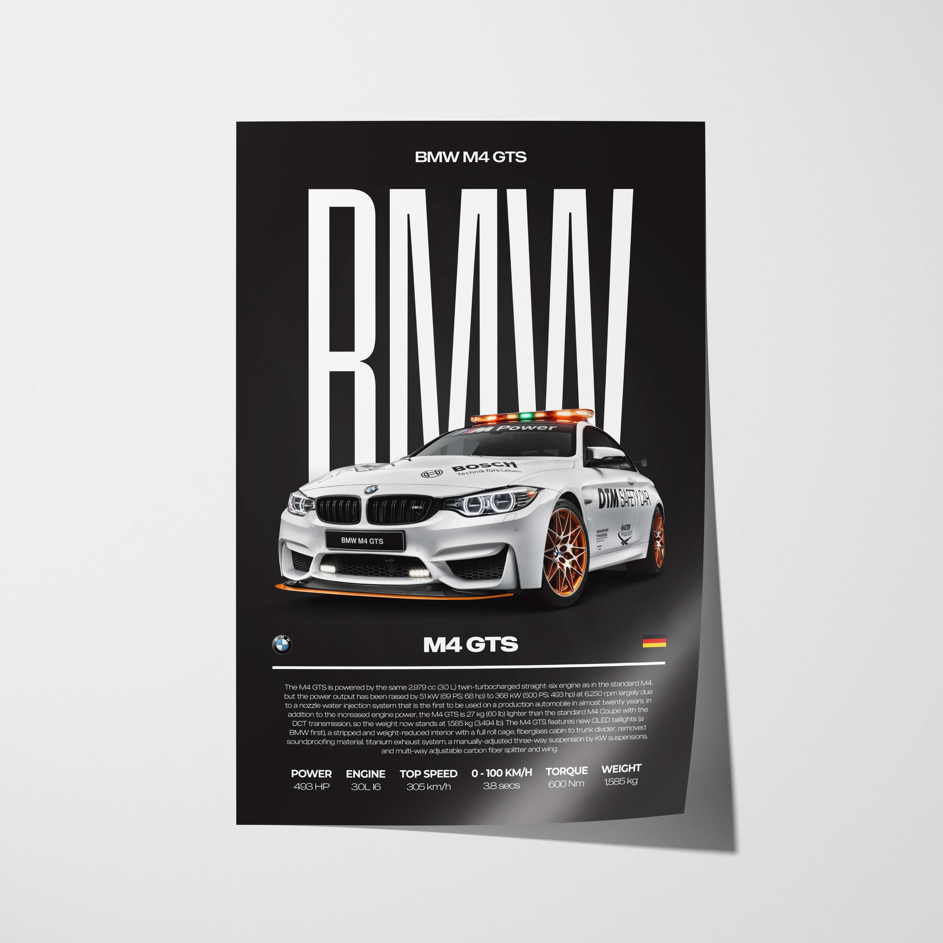 BMW M4 GTS Poster