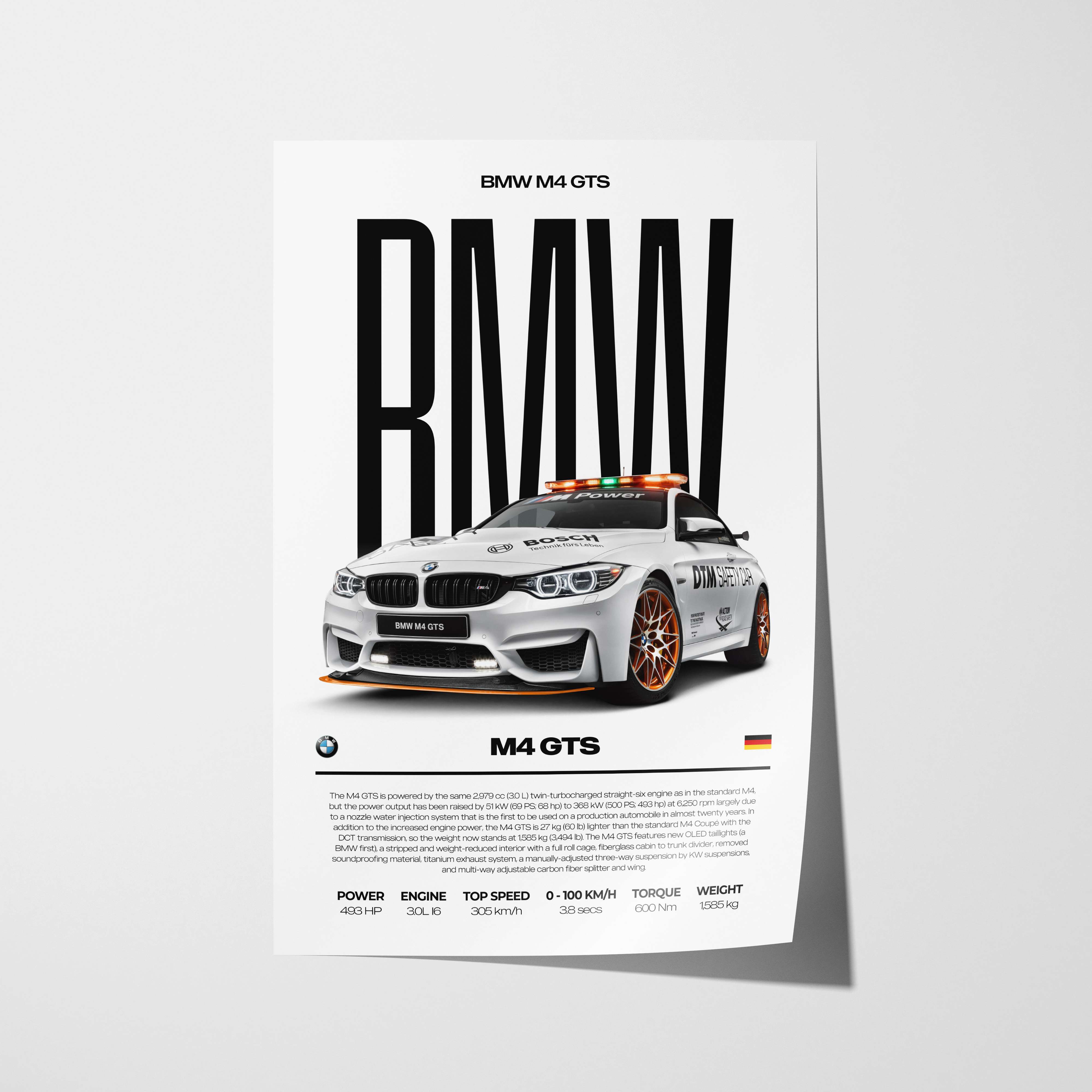 BMW M4 GTS Poster