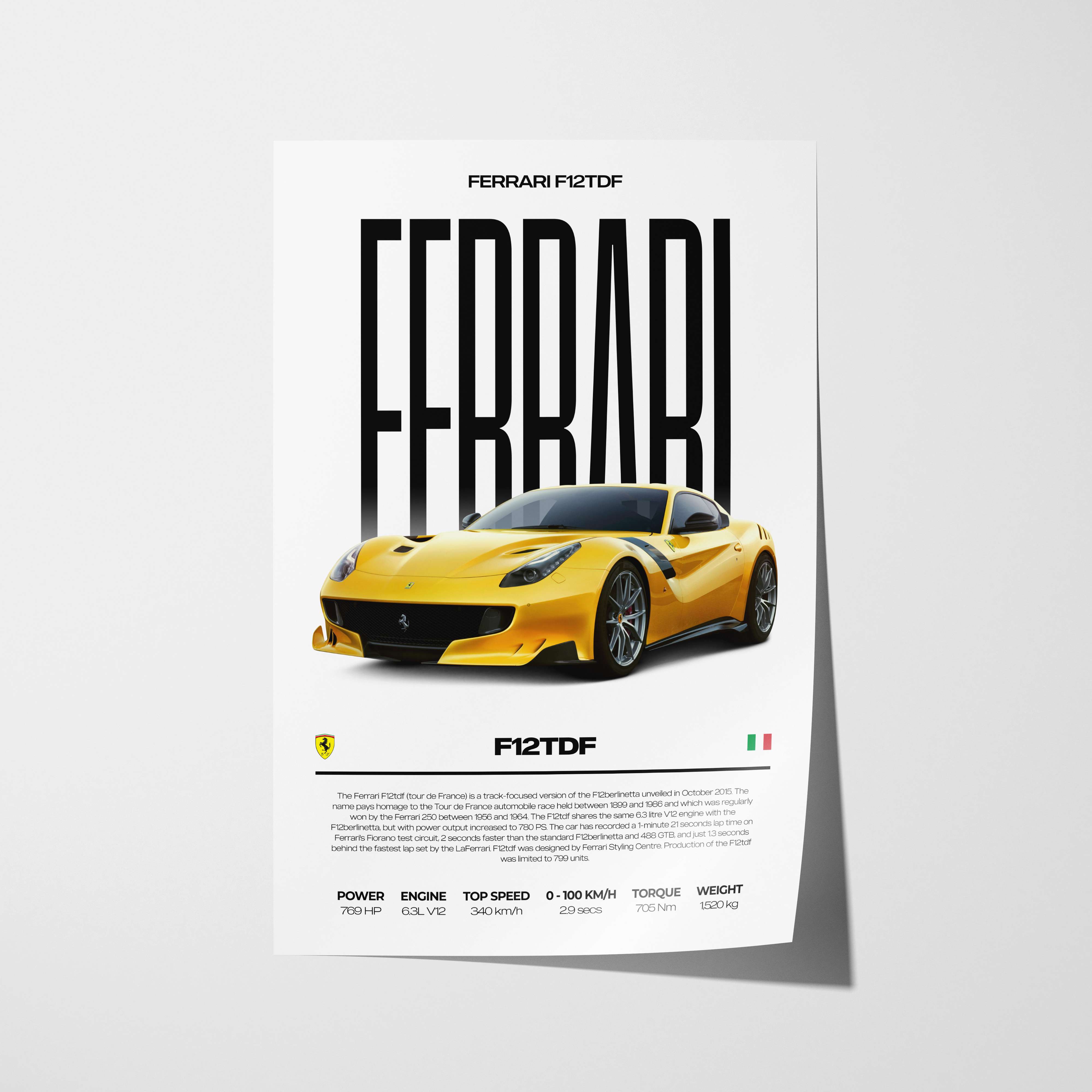 Ferrari F12 TDF Poster