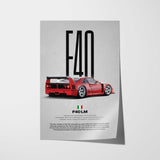 F40 LM Car Poster