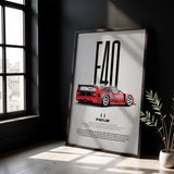 F40 LM Car Poster