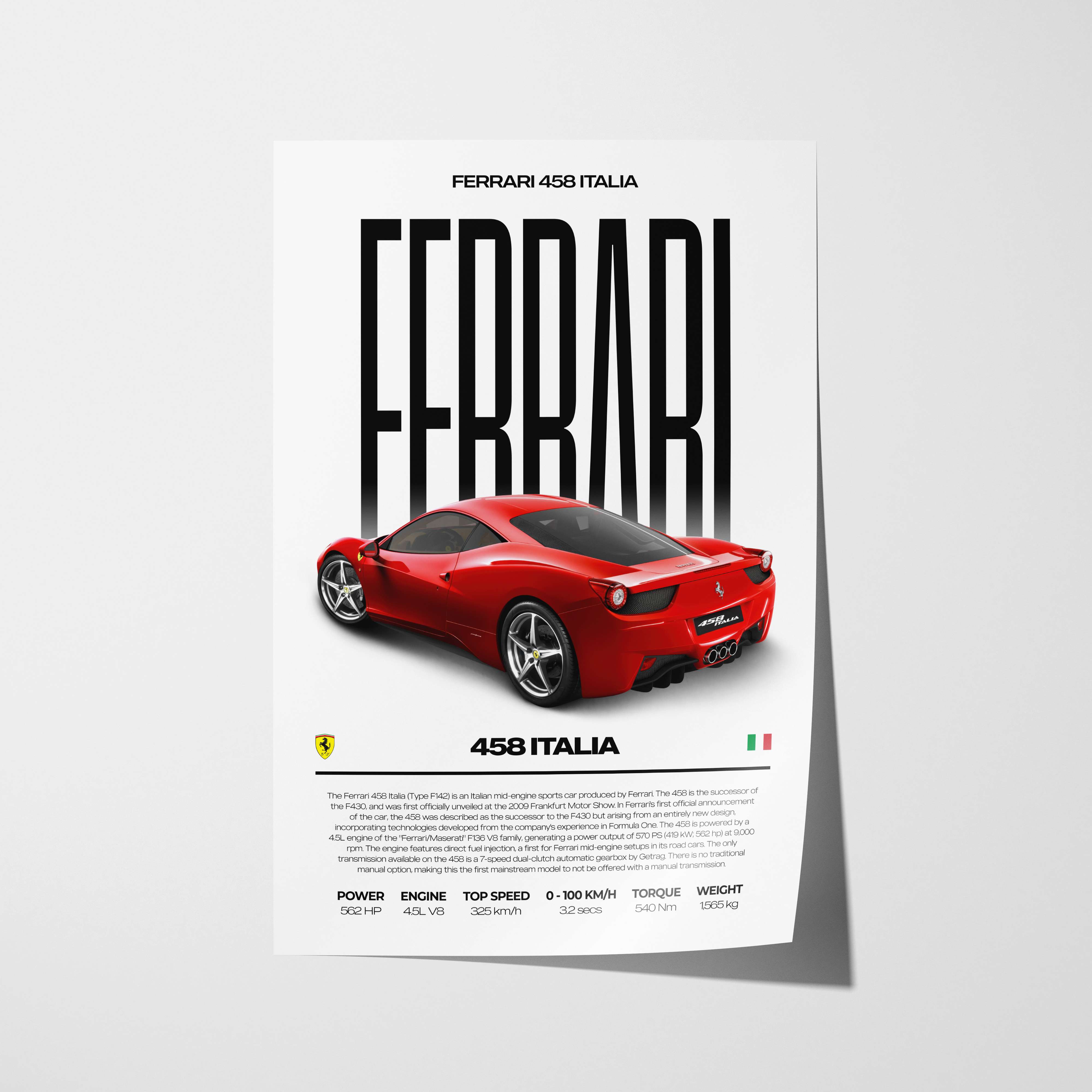 Ferrari 458 Italia Poster