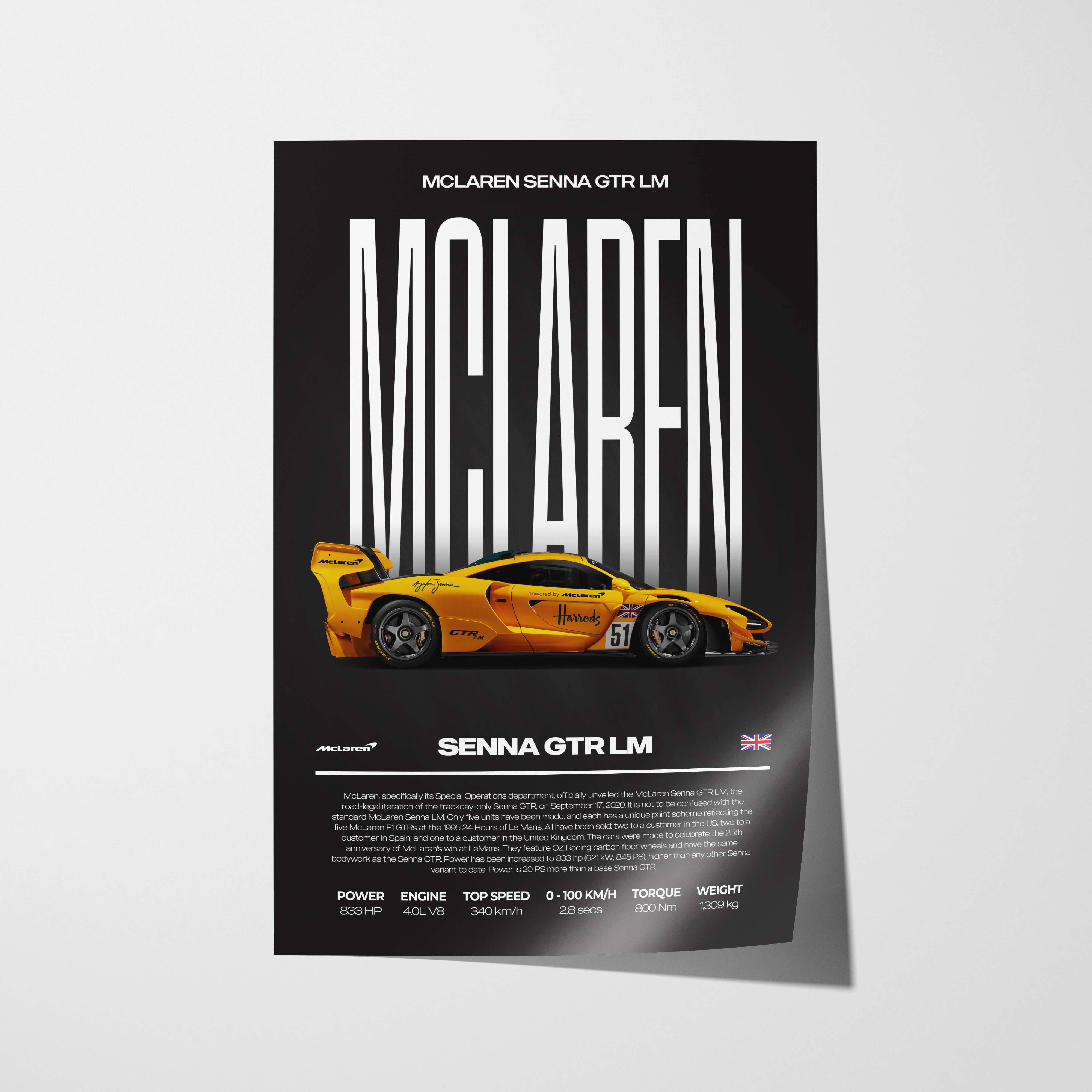 McLaren Senna GTR LM Poster