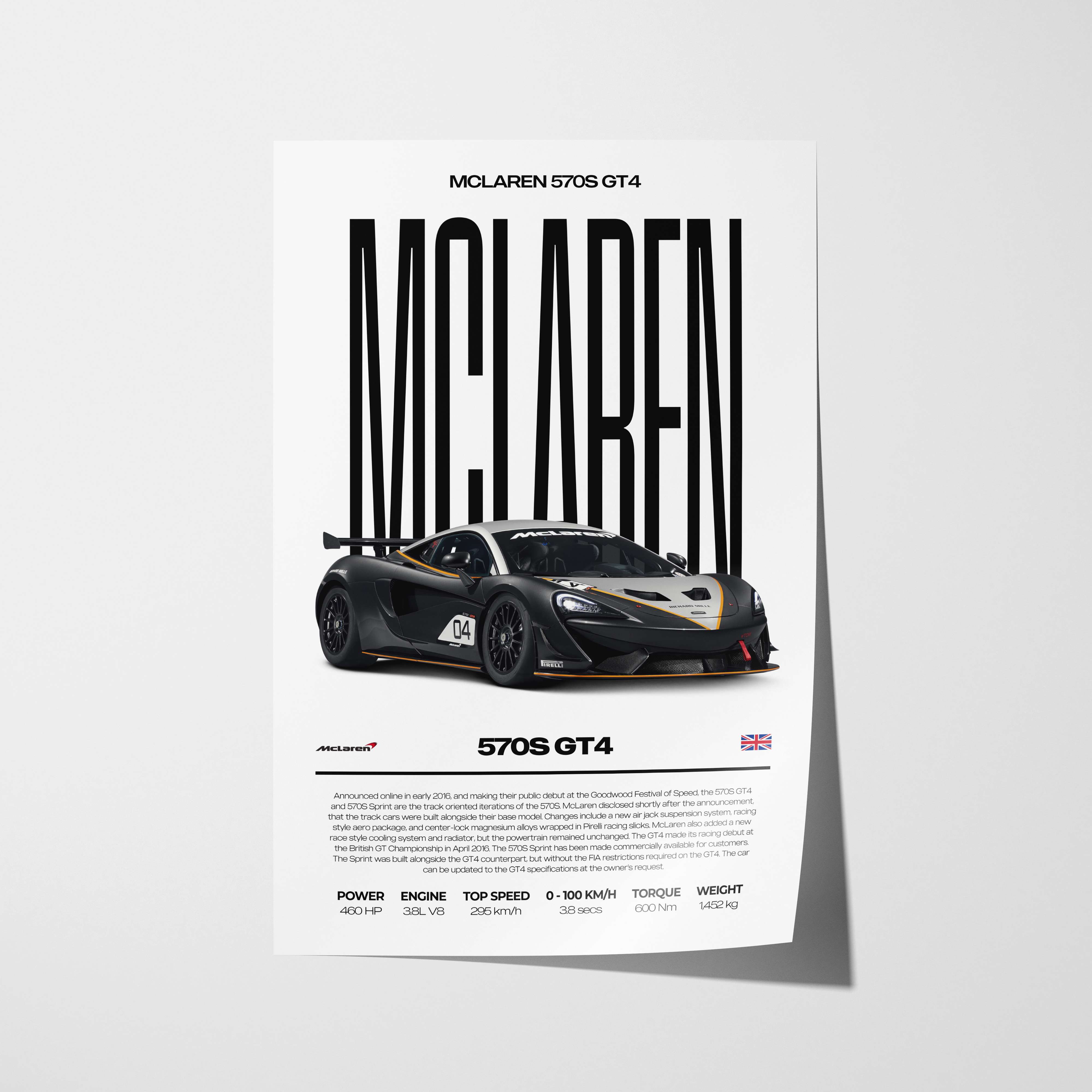 McLaren 570S GT4 Poster