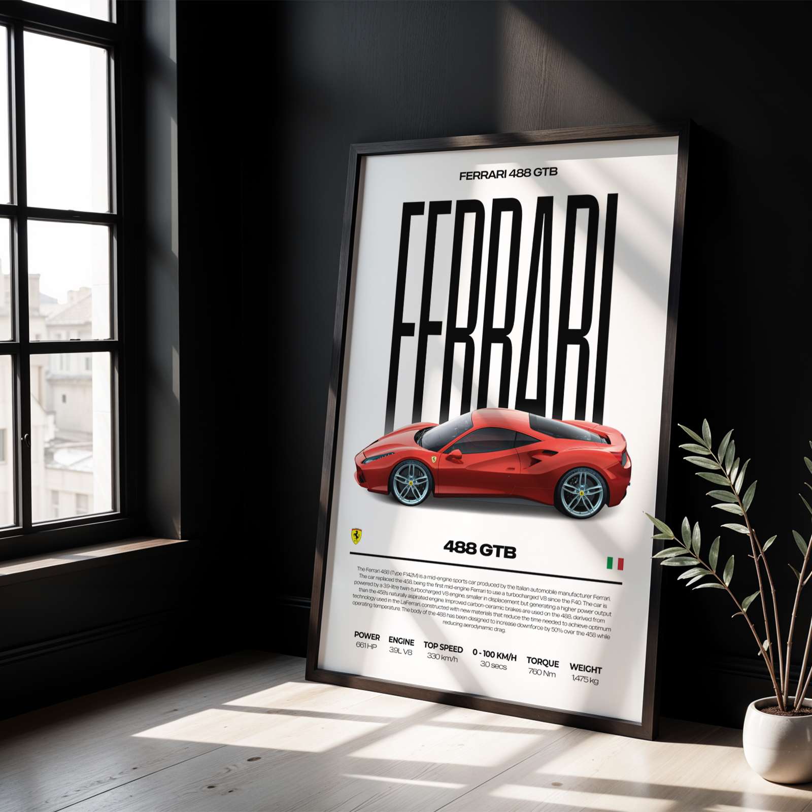 Ferrari 488 GTB Poster