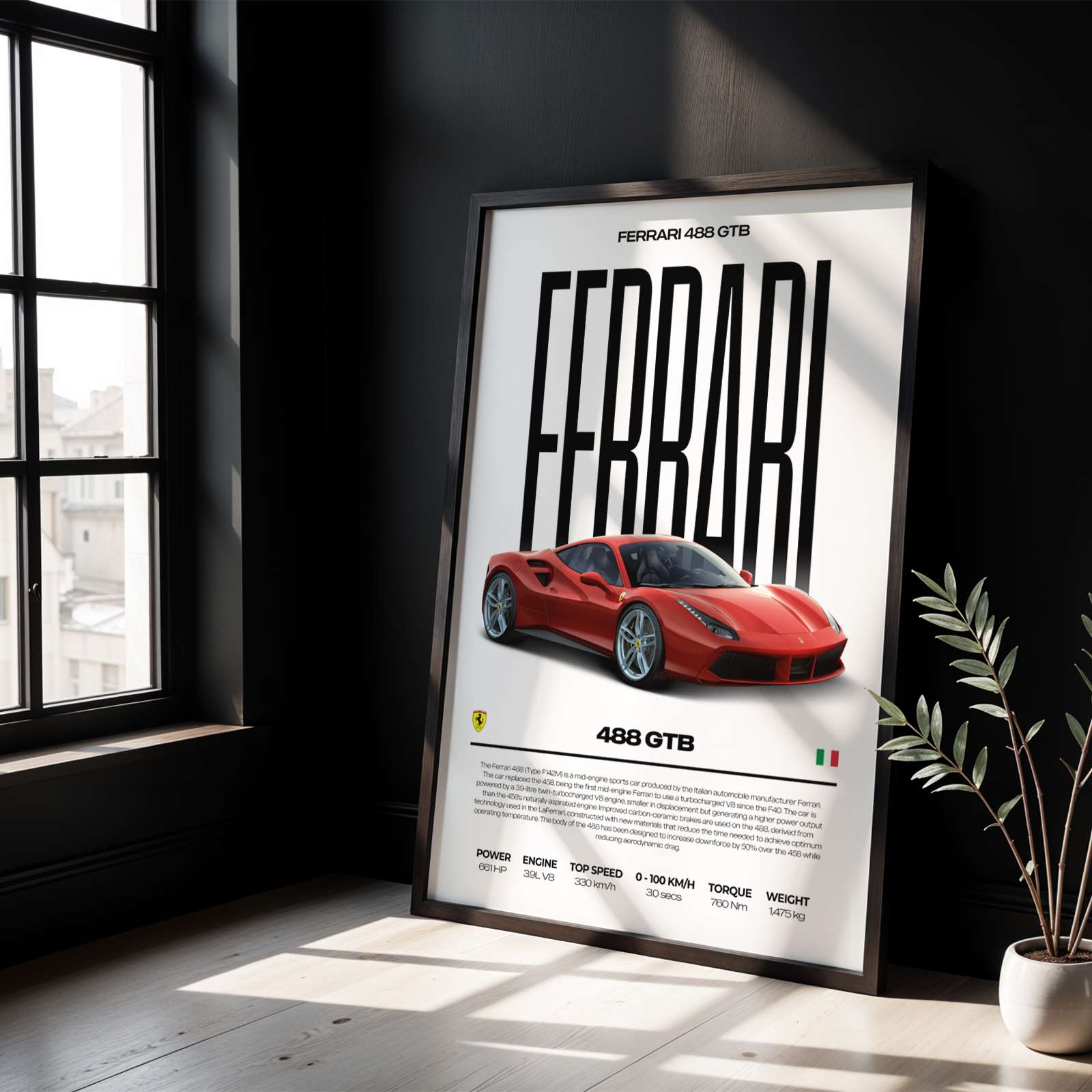 Ferrari 488 GTB Poster