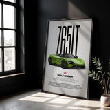 765LT Spider Car Poster