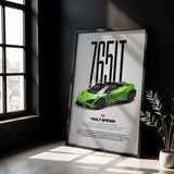 765LT Spider Car Poster