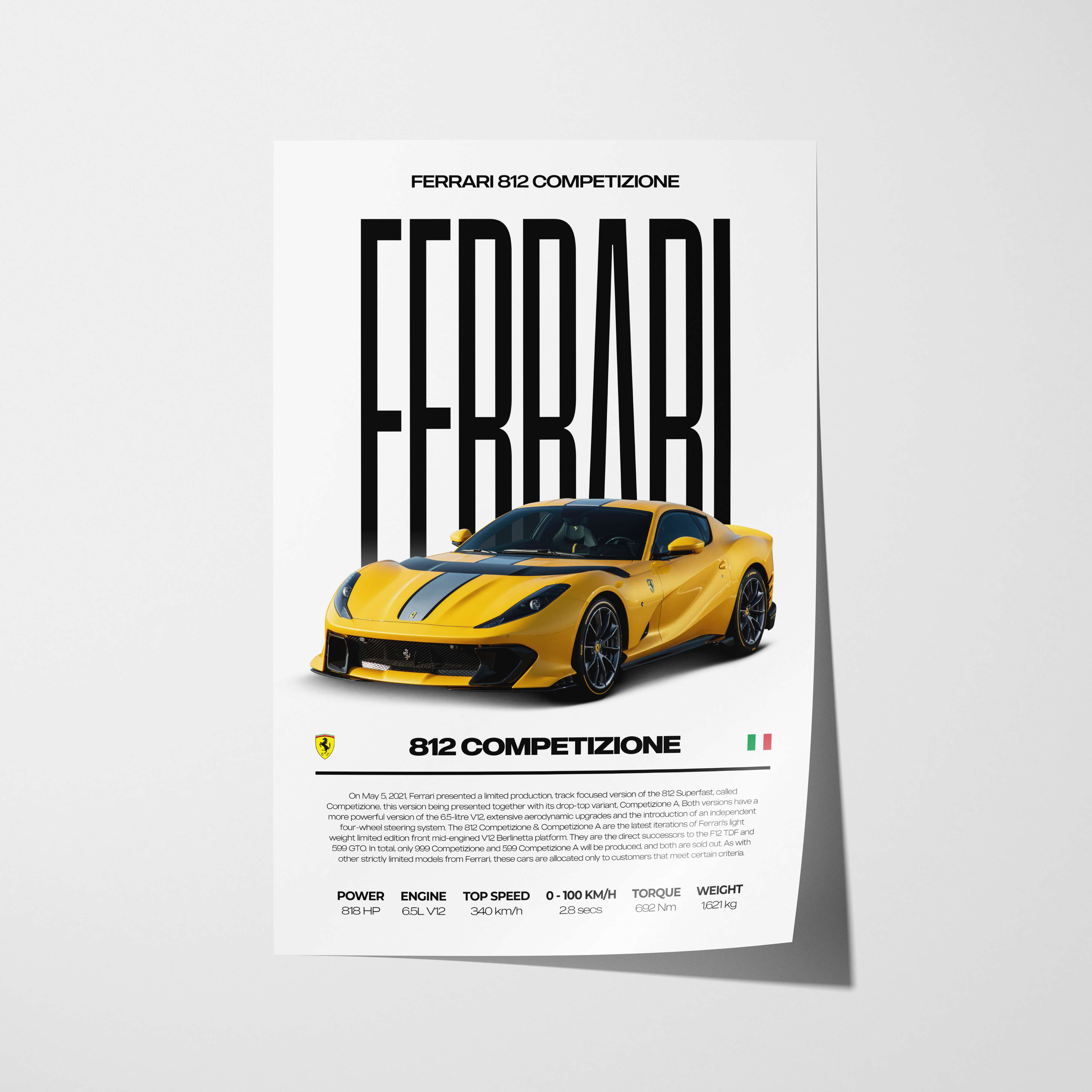 Ferrari 812 Competizione Poster