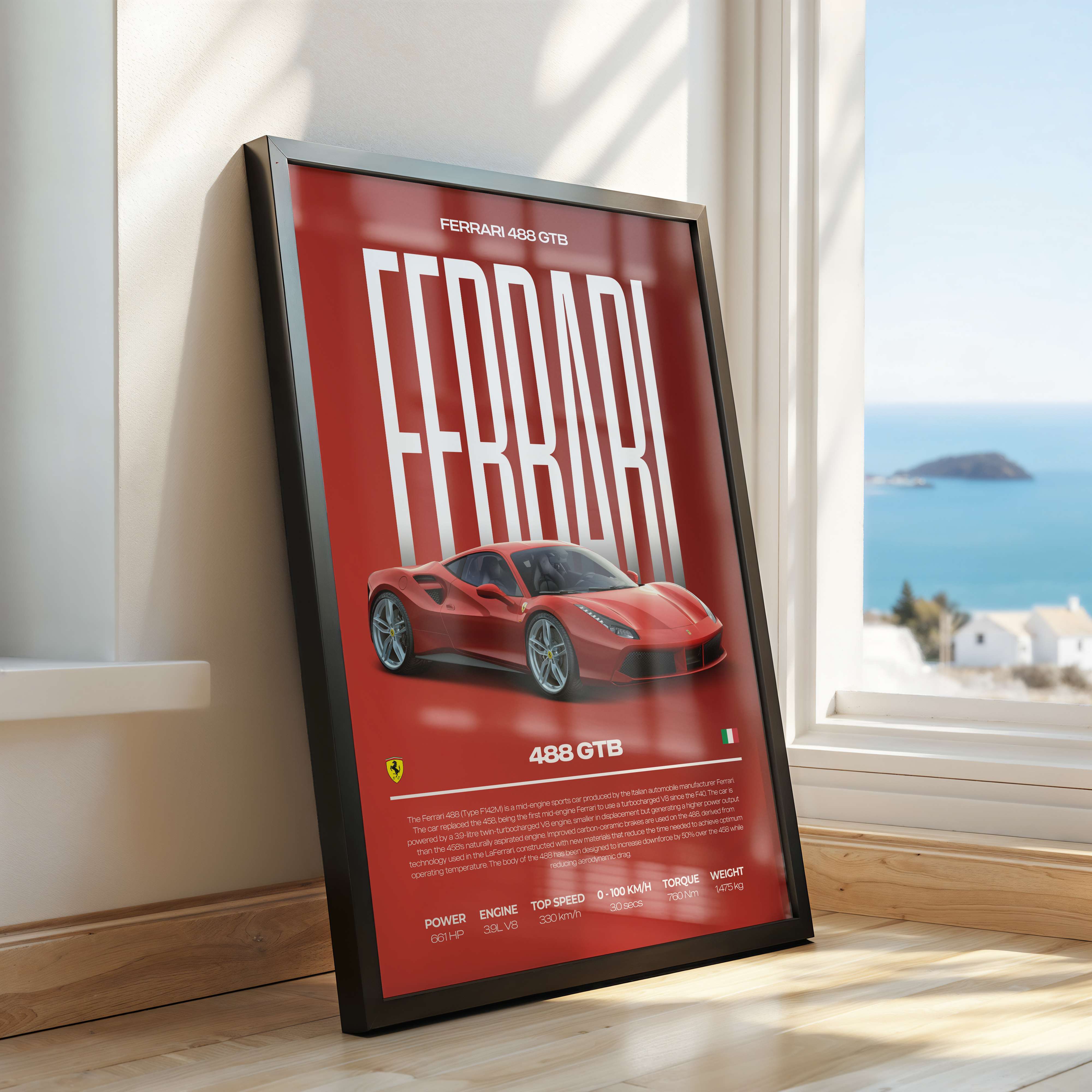 Ferrari 488 GTB Poster