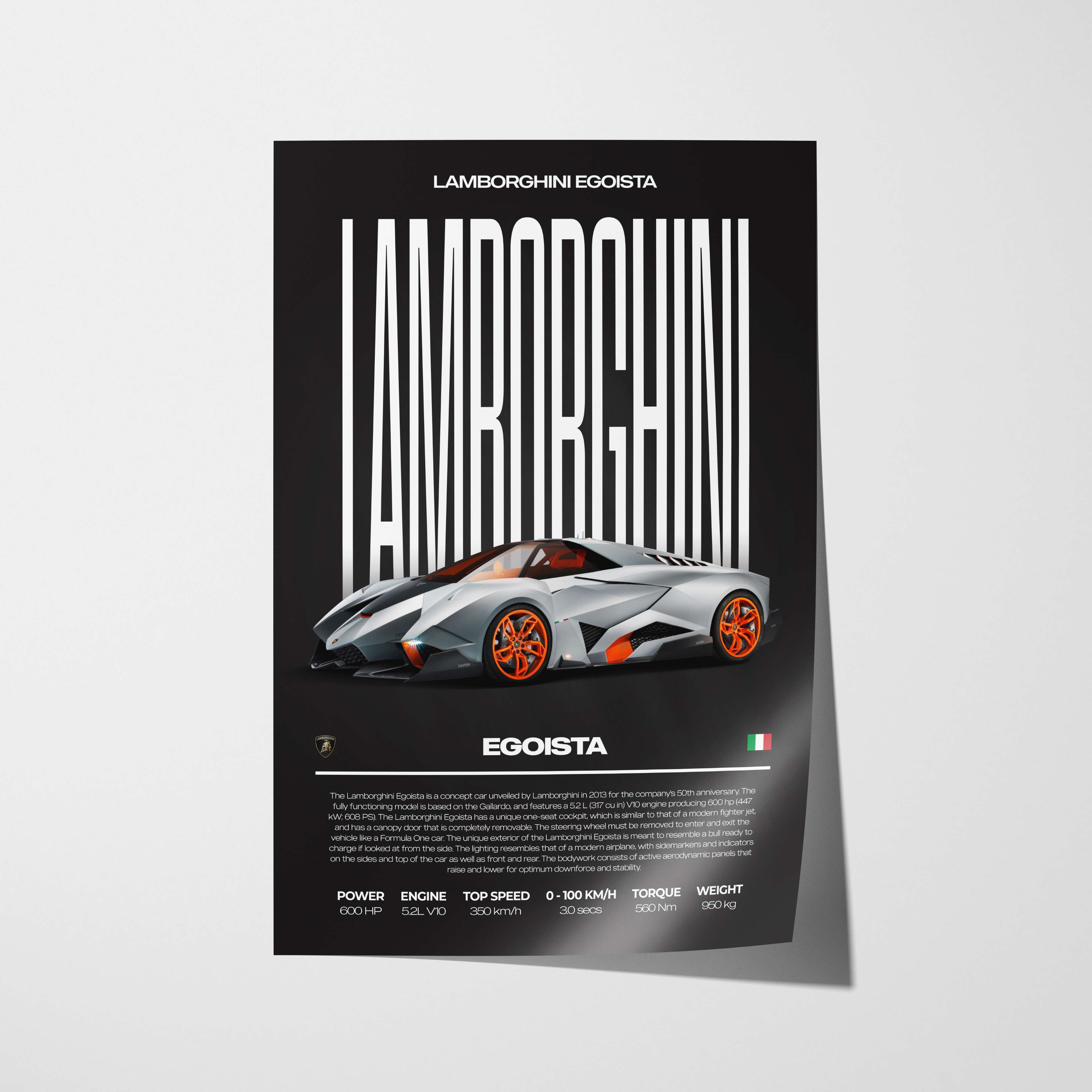 Lamborghini Egoista Poster