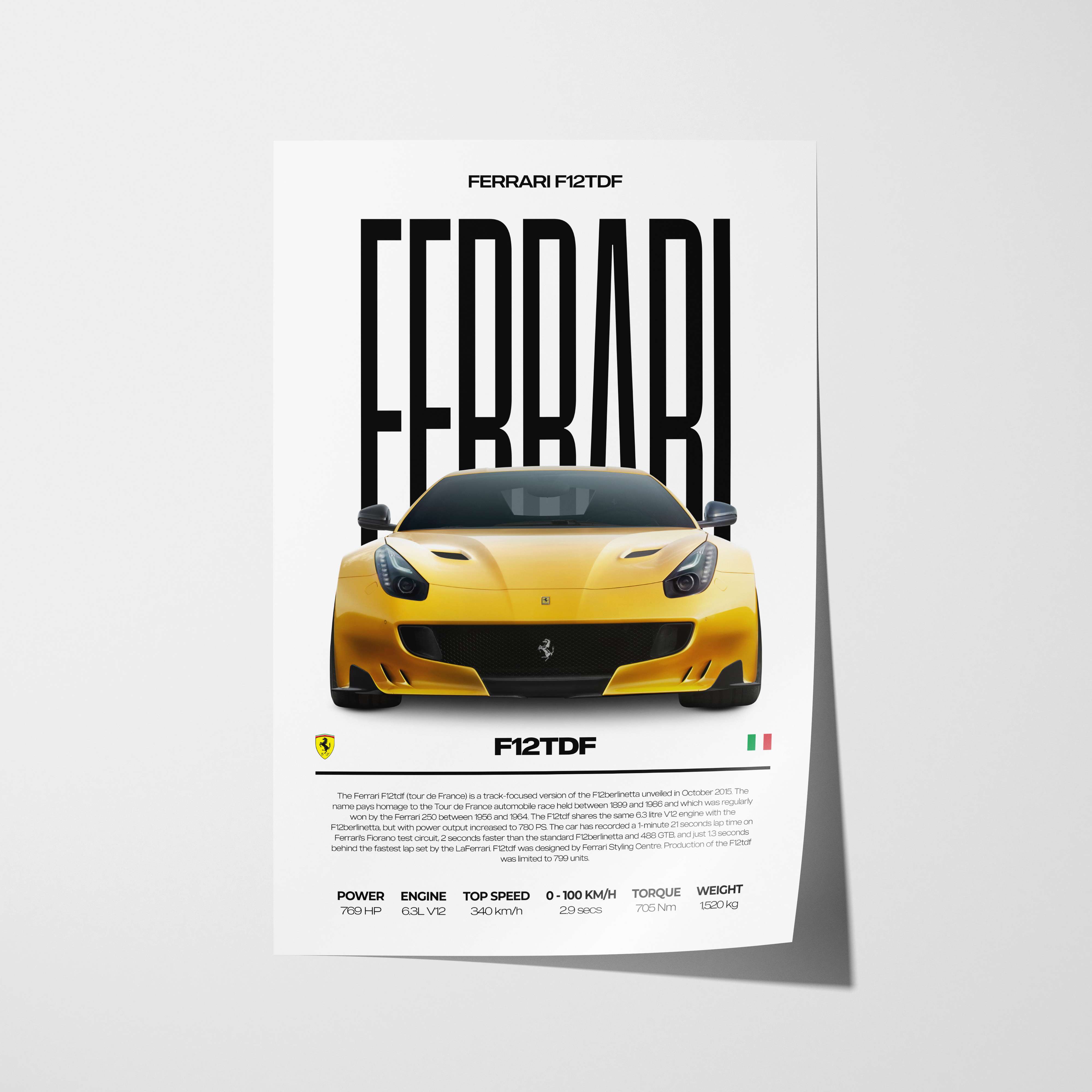 Ferrari F12 TDF Poster