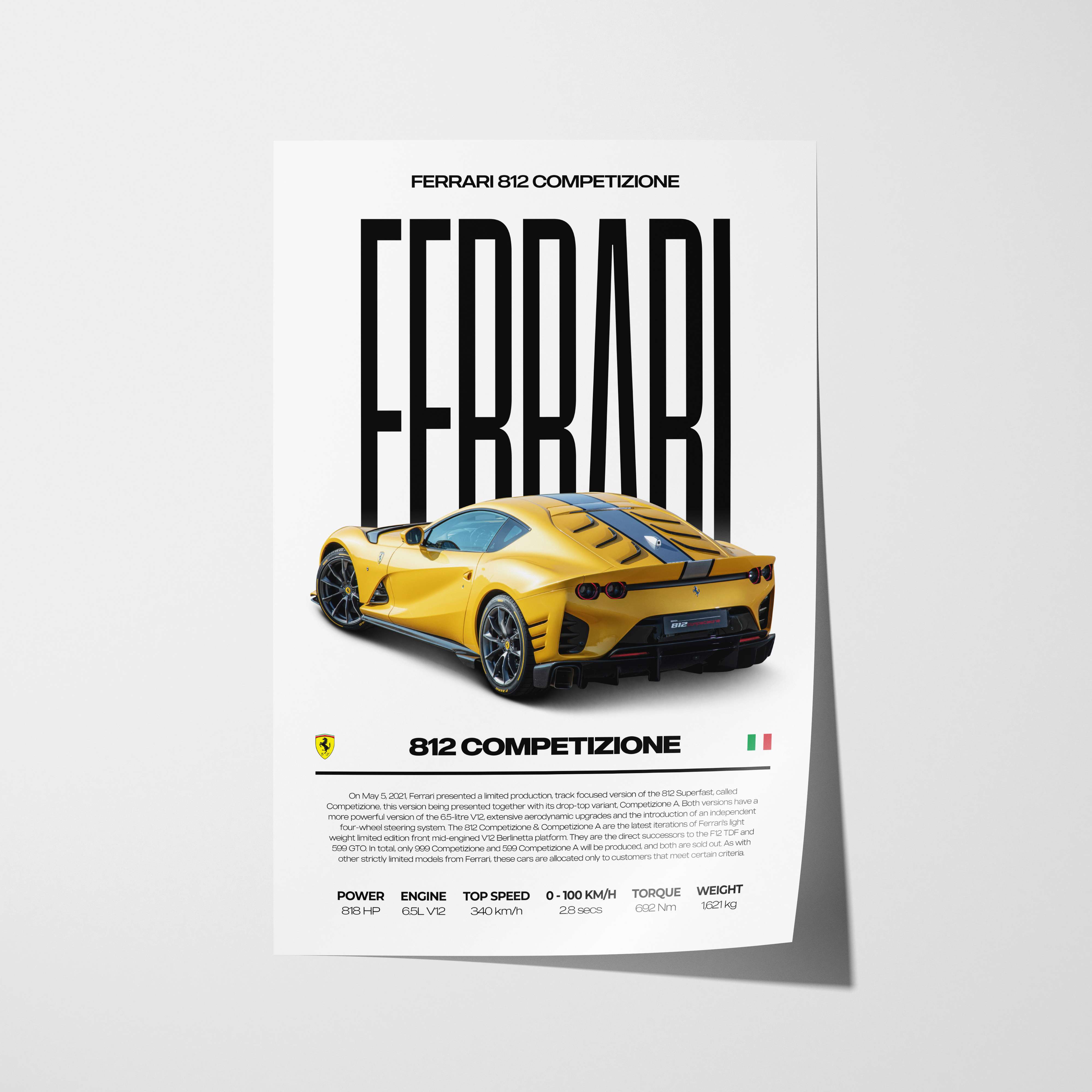 Ferrari 812 Competizione Poster