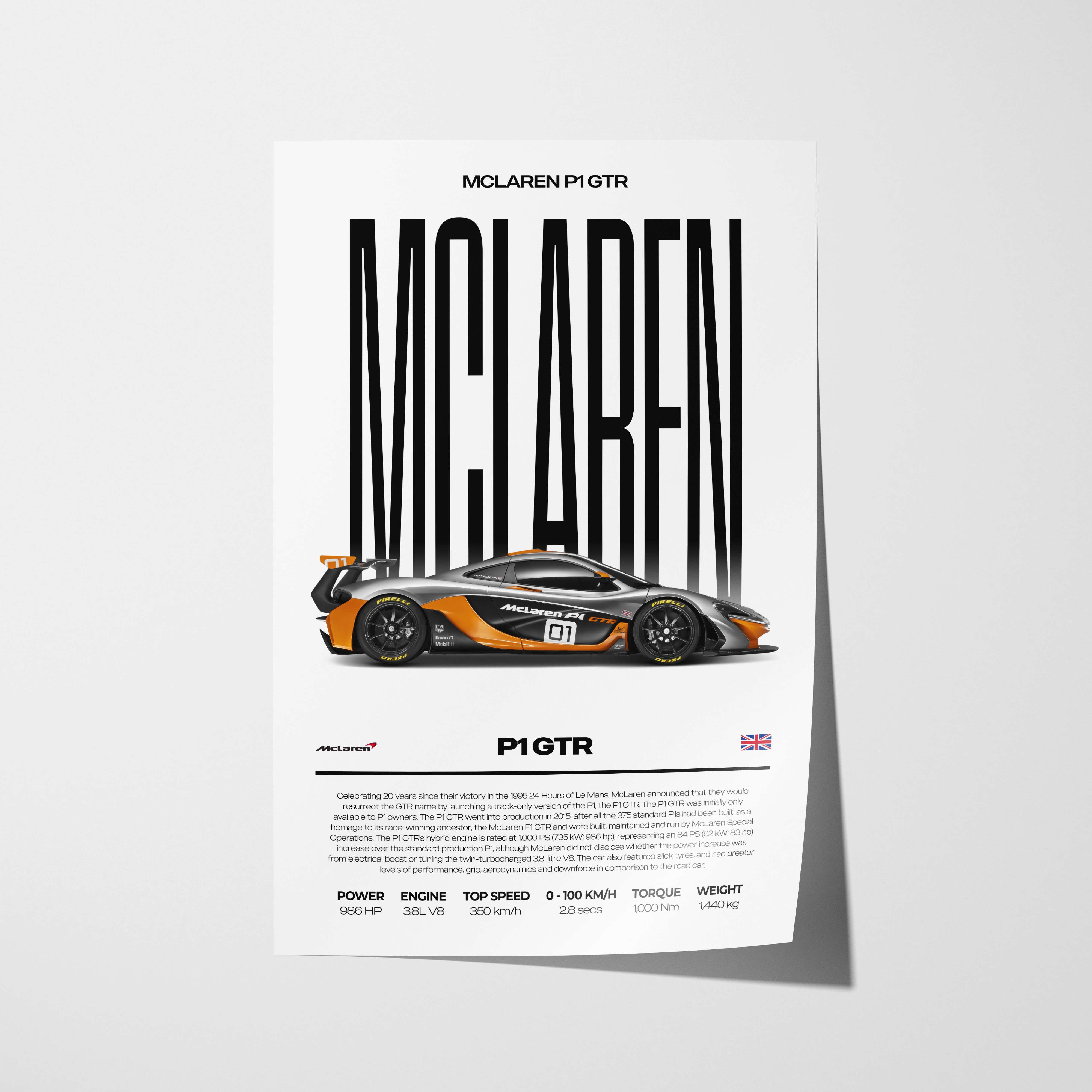 McLaren P1 GTR Poster