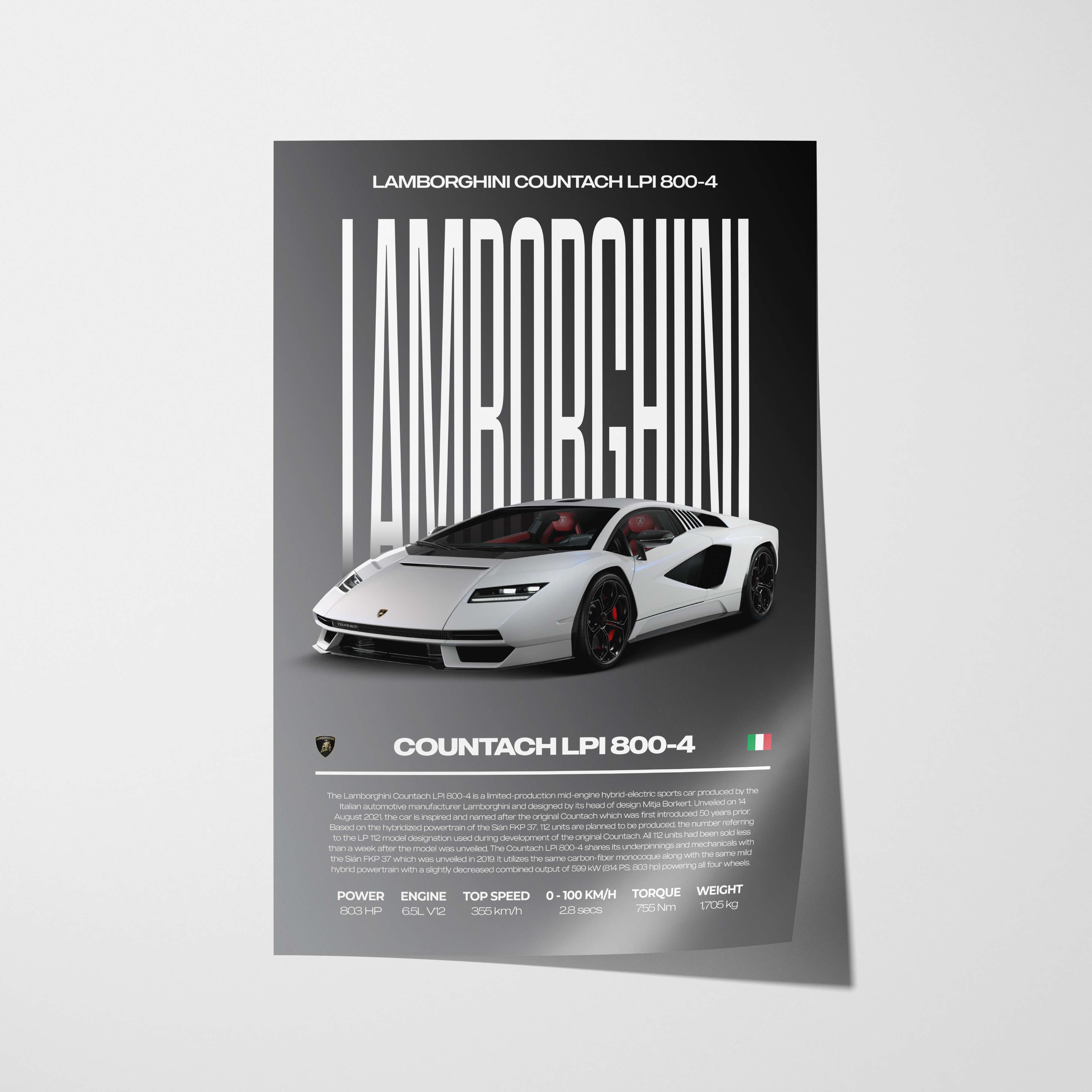 Lamborghini Countach LPI 800-4 Poster