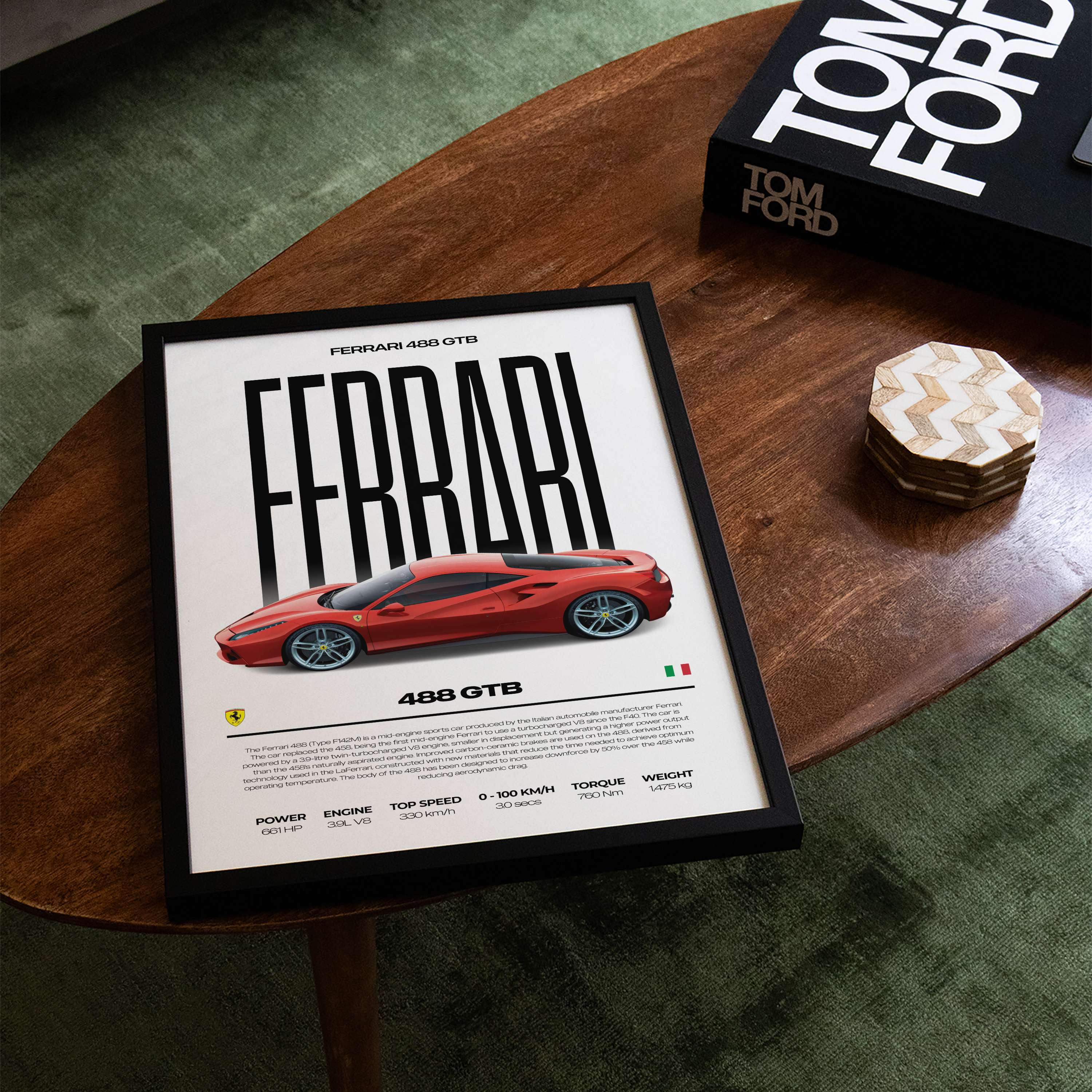 Ferrari 488 GTB Poster