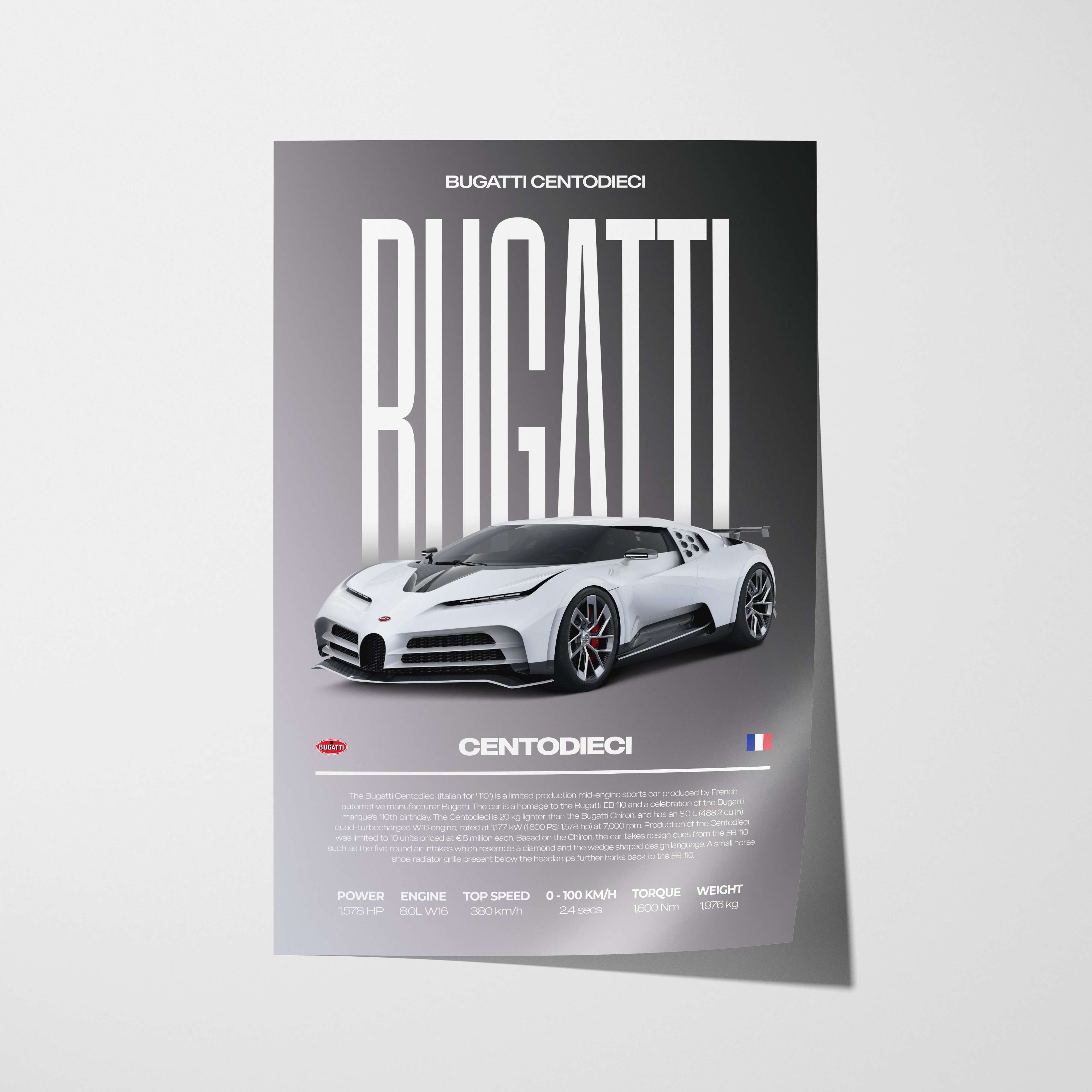 Bugatti Centodieci Poster