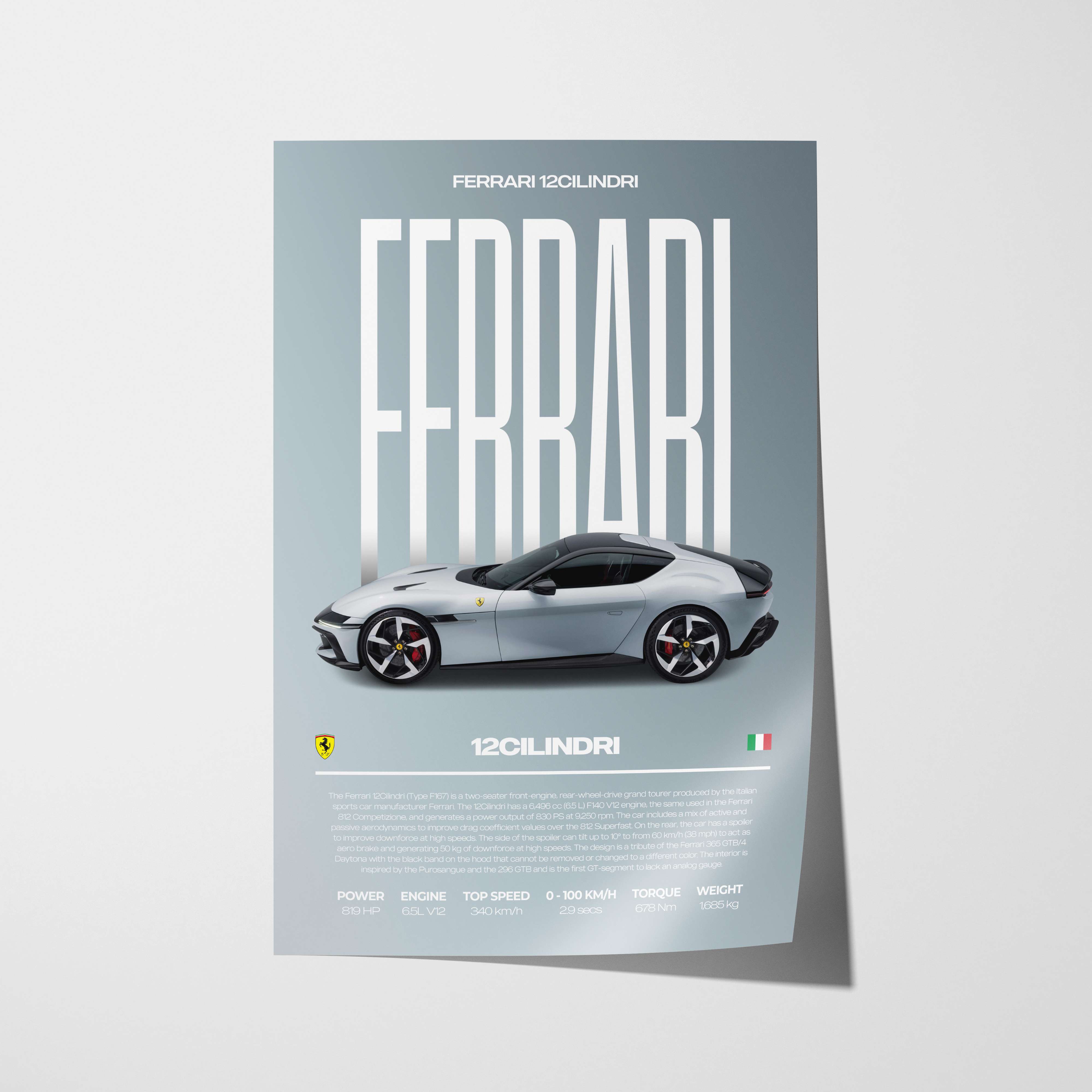 Ferrari 12Cilindri Poster