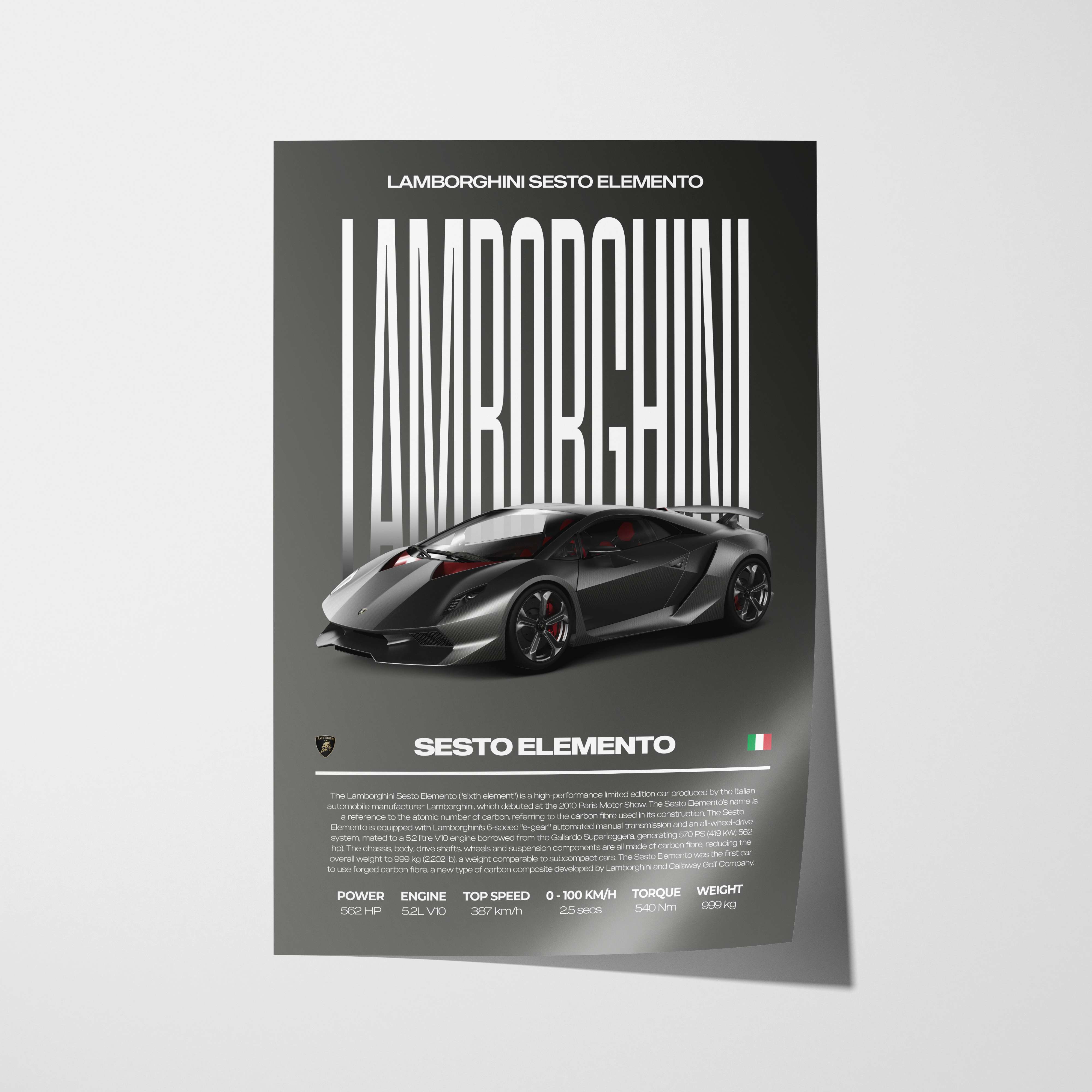 Lamborghini Sesto Elemento Poster