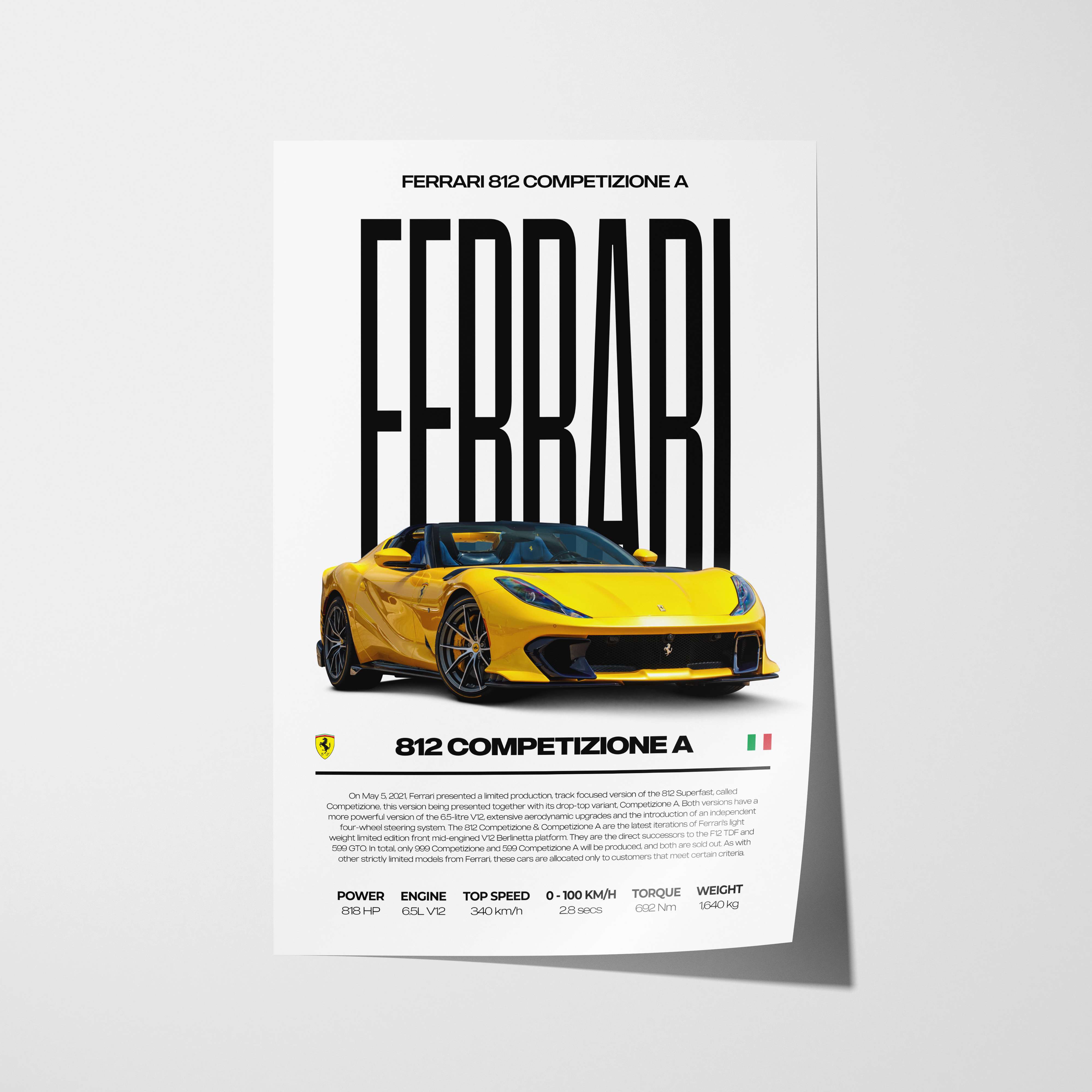 Ferrari 812 Competizione A Poster