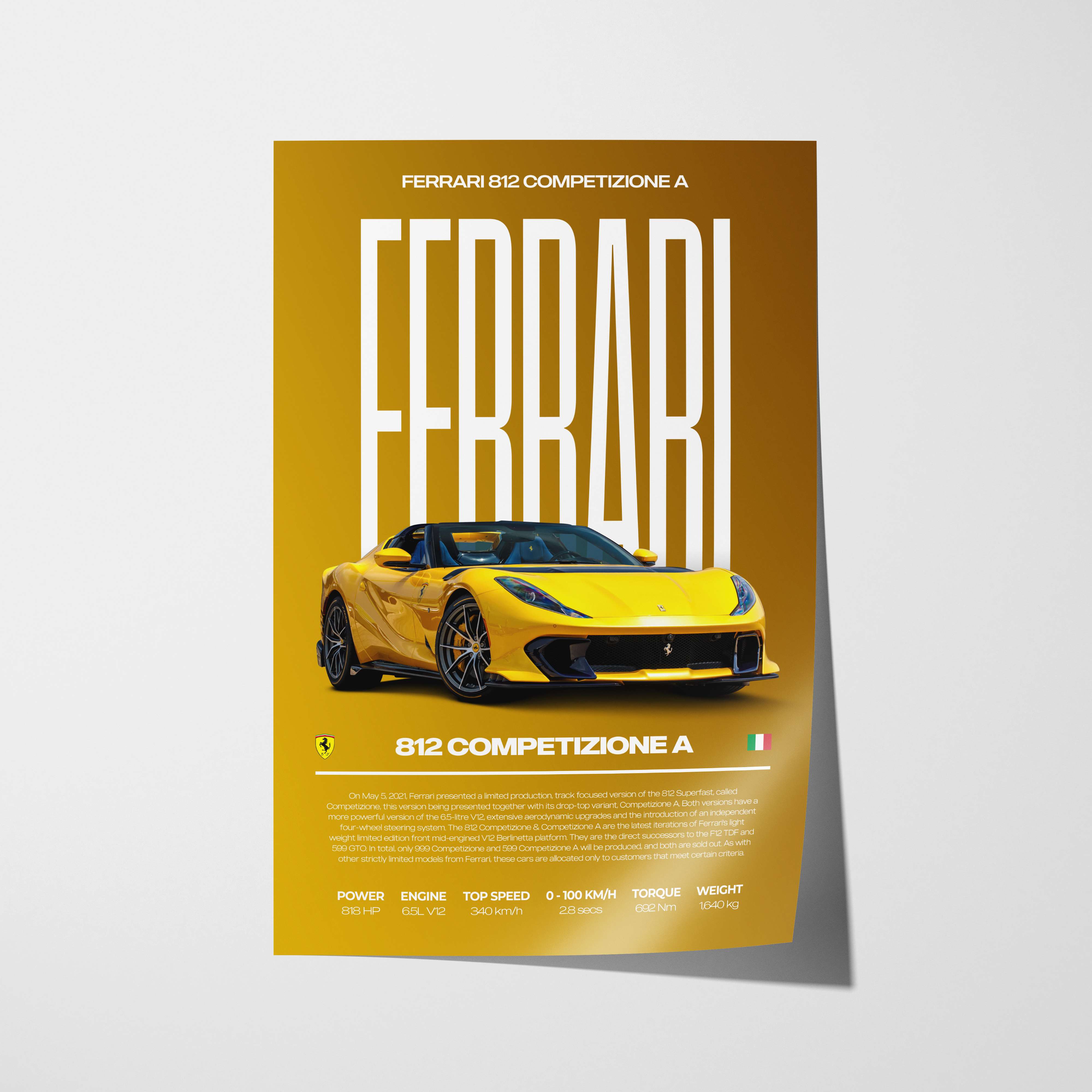 Ferrari 812 Competizione A Poster