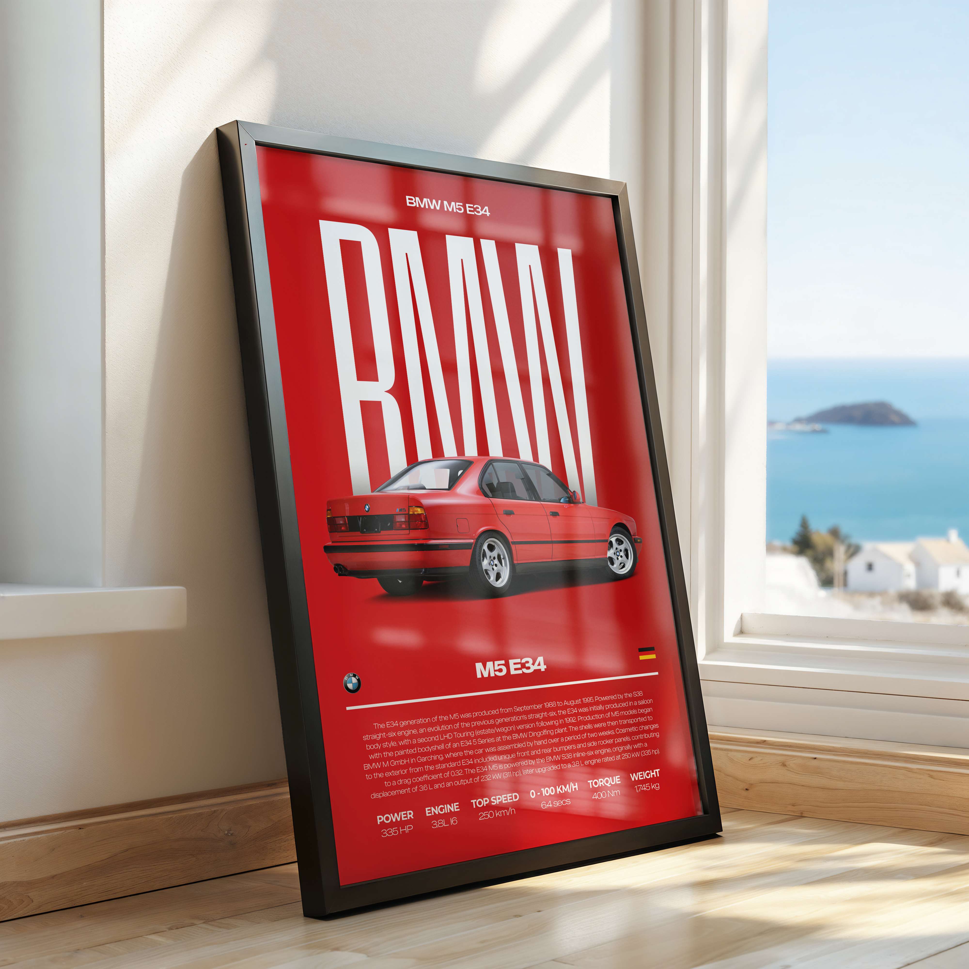 BMW M5 E34 Poster