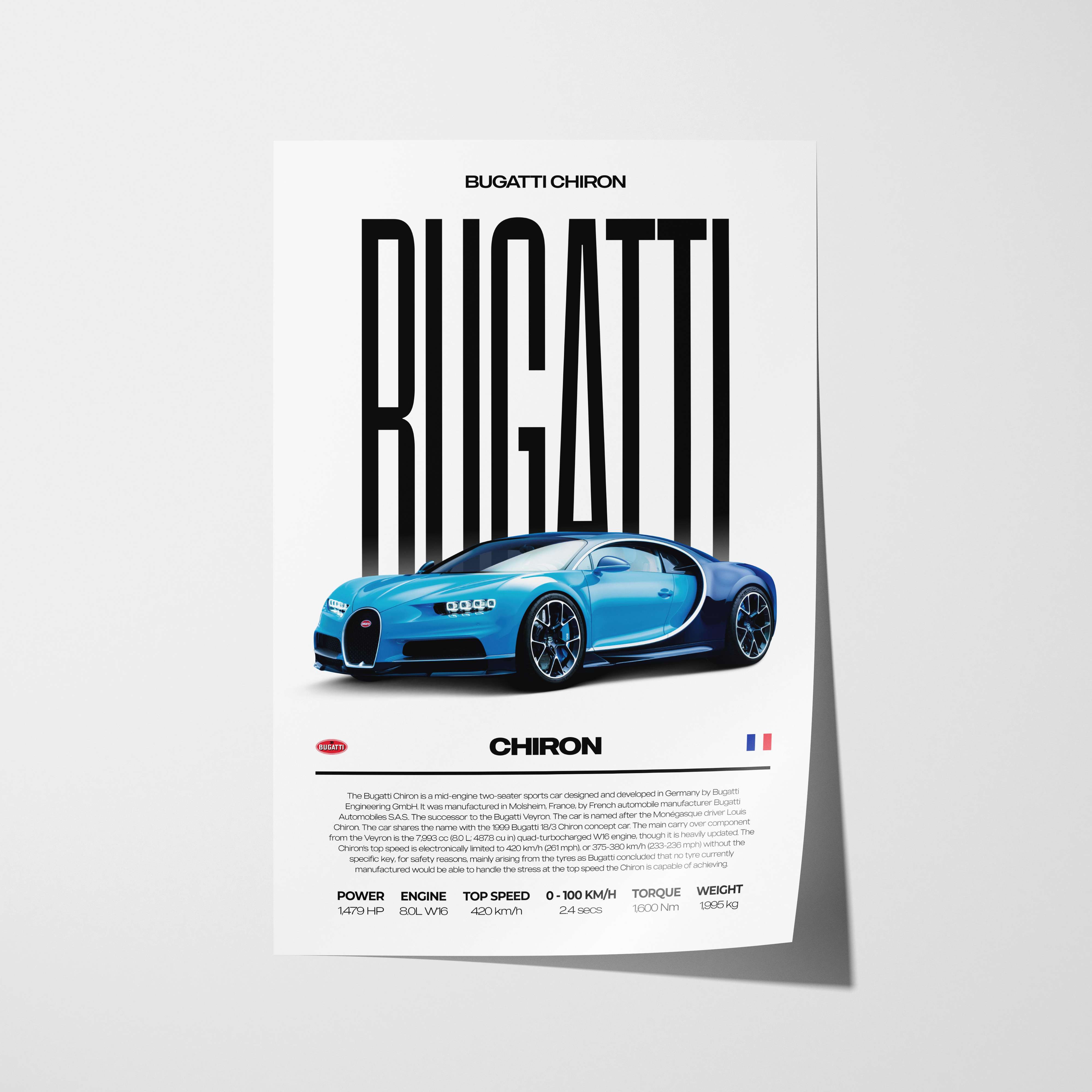 Bugatti Chiron Poster