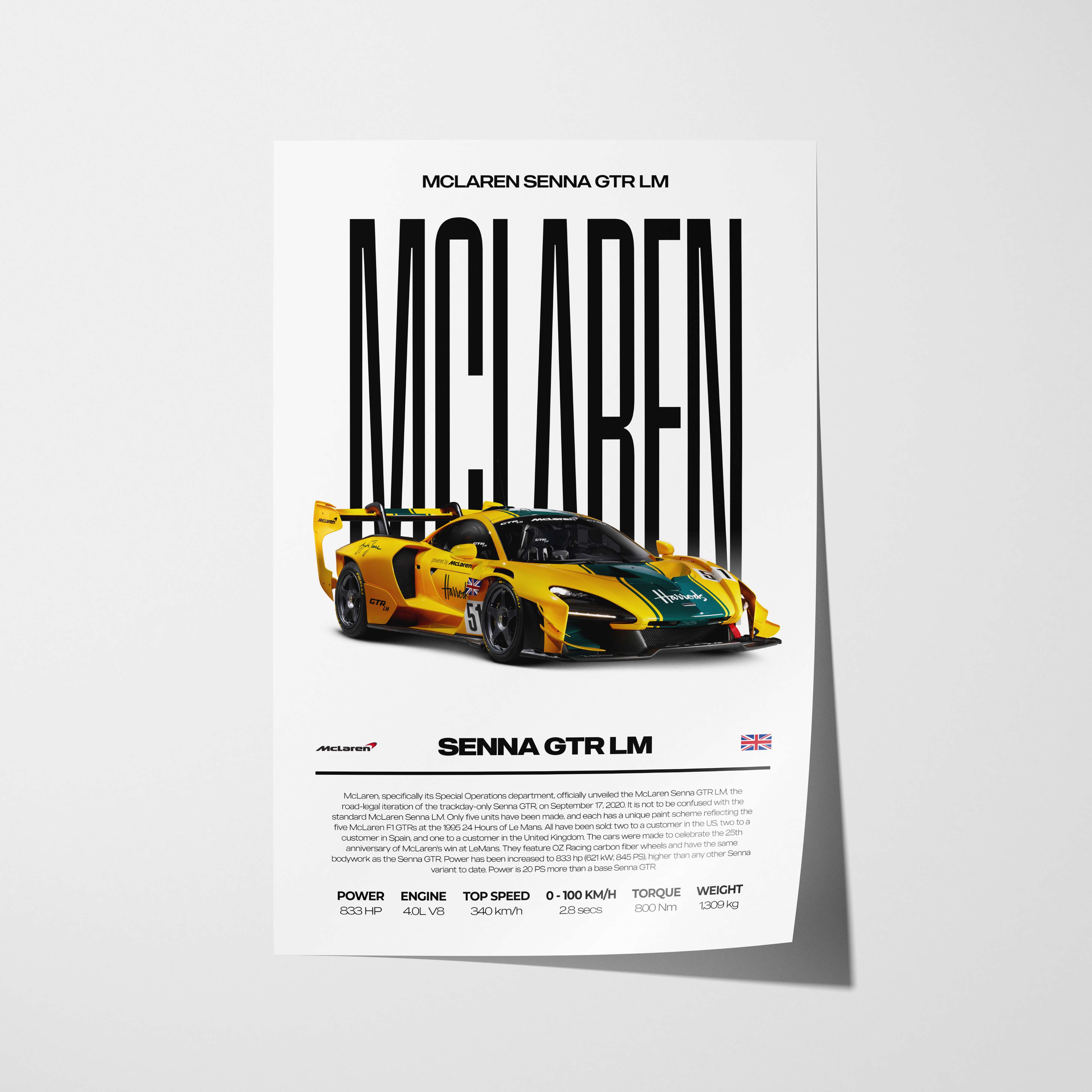 McLaren Senna GTR LM Poster