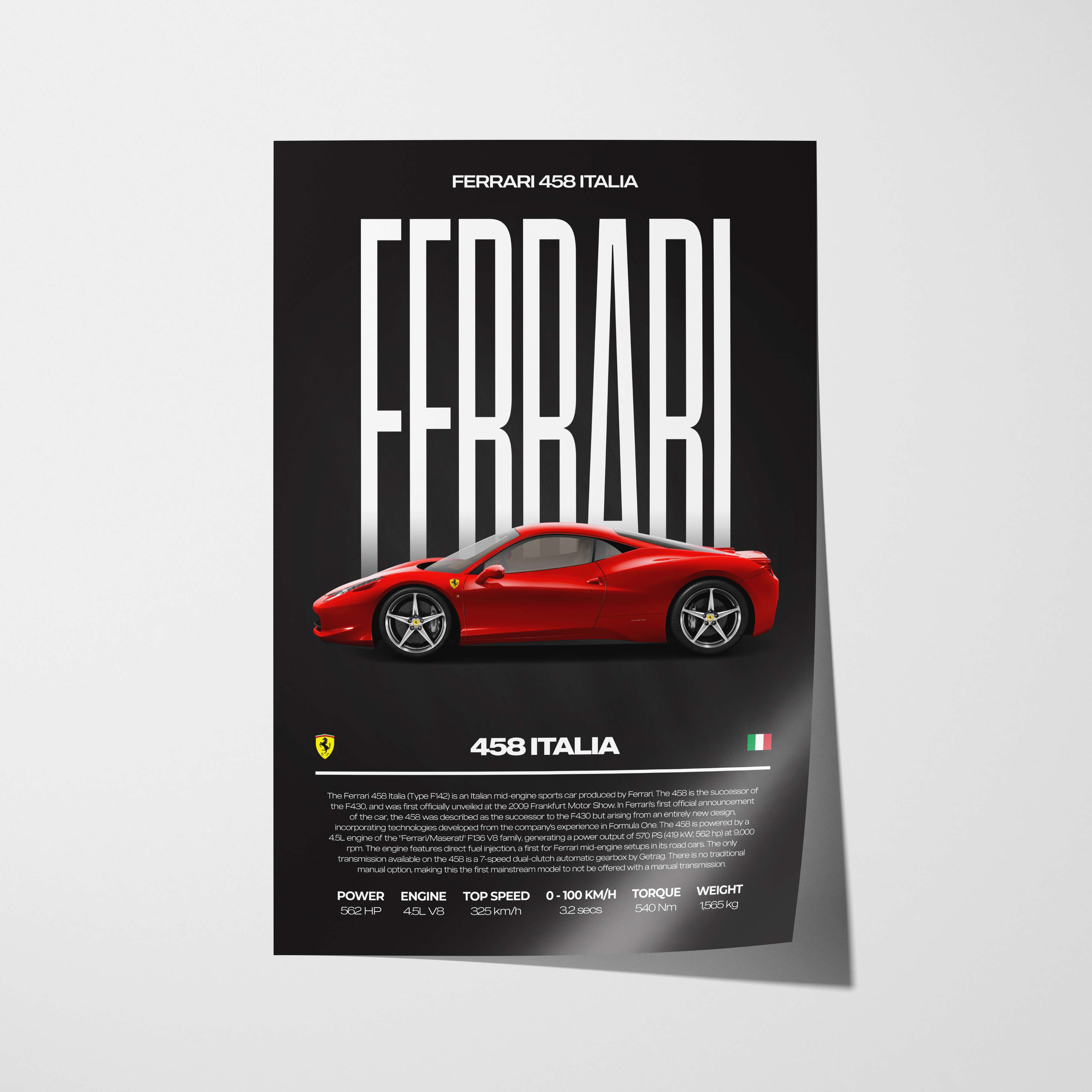 Ferrari 458 Italia Poster