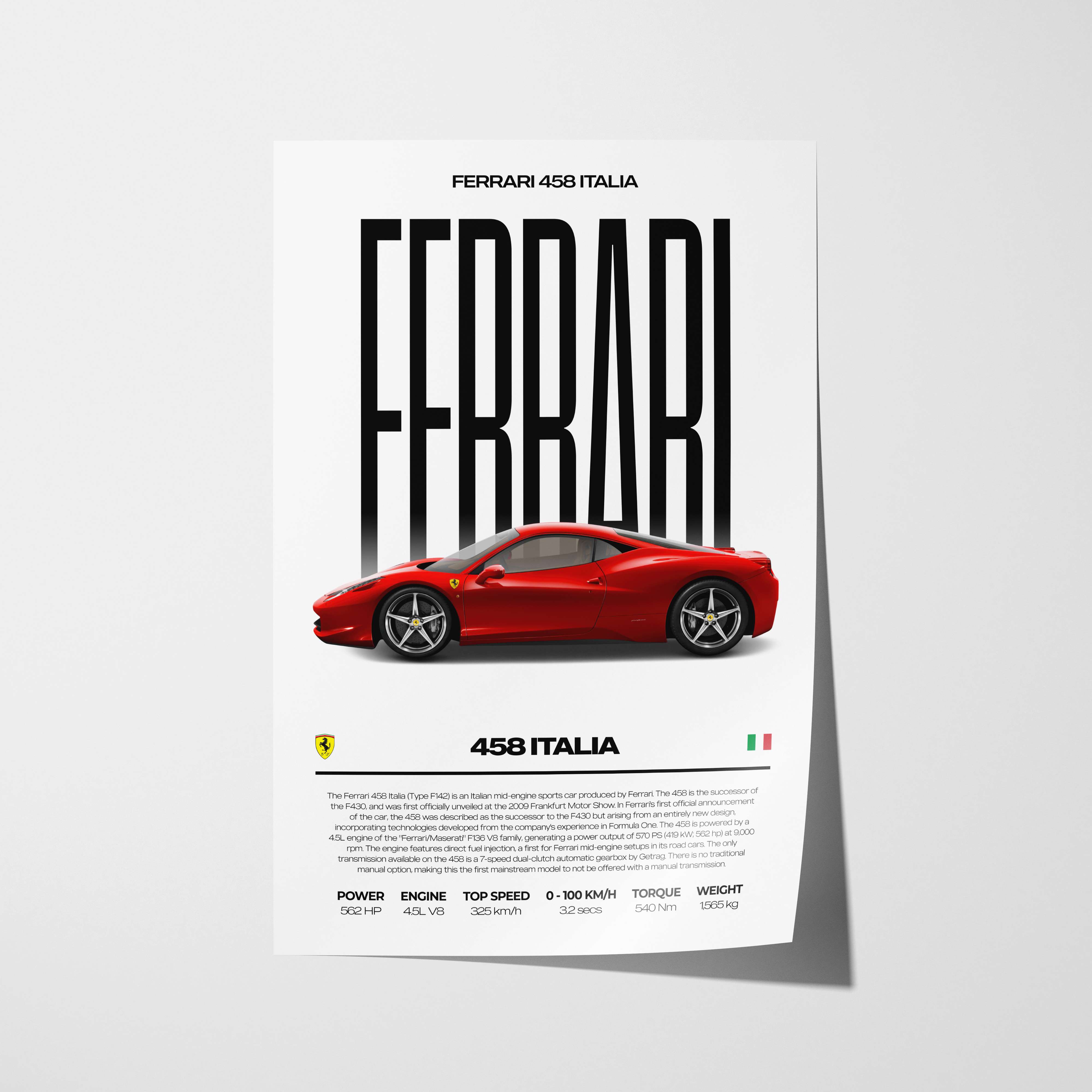 Ferrari 458 Italia Poster