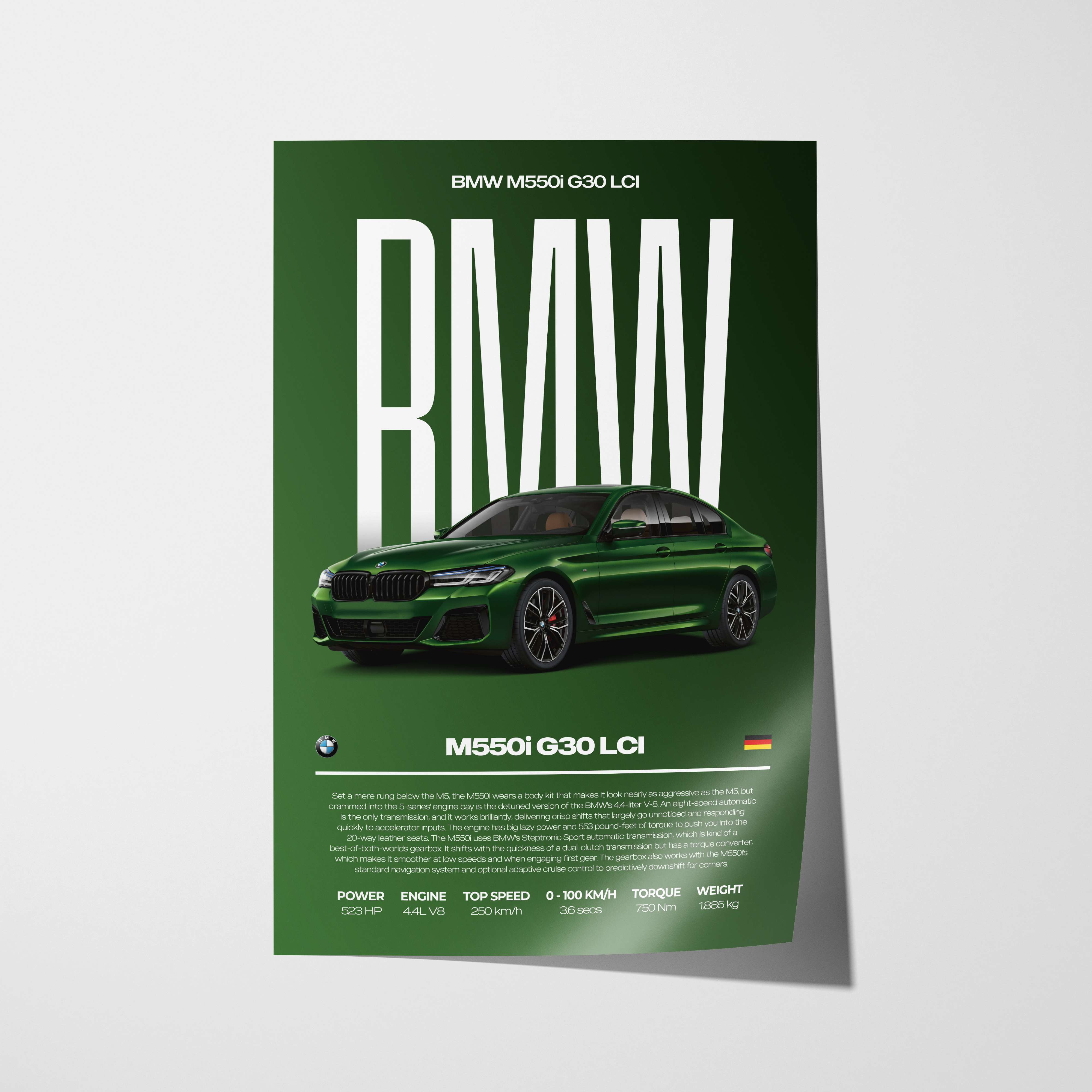 BMW M550i G30 LCI Poster