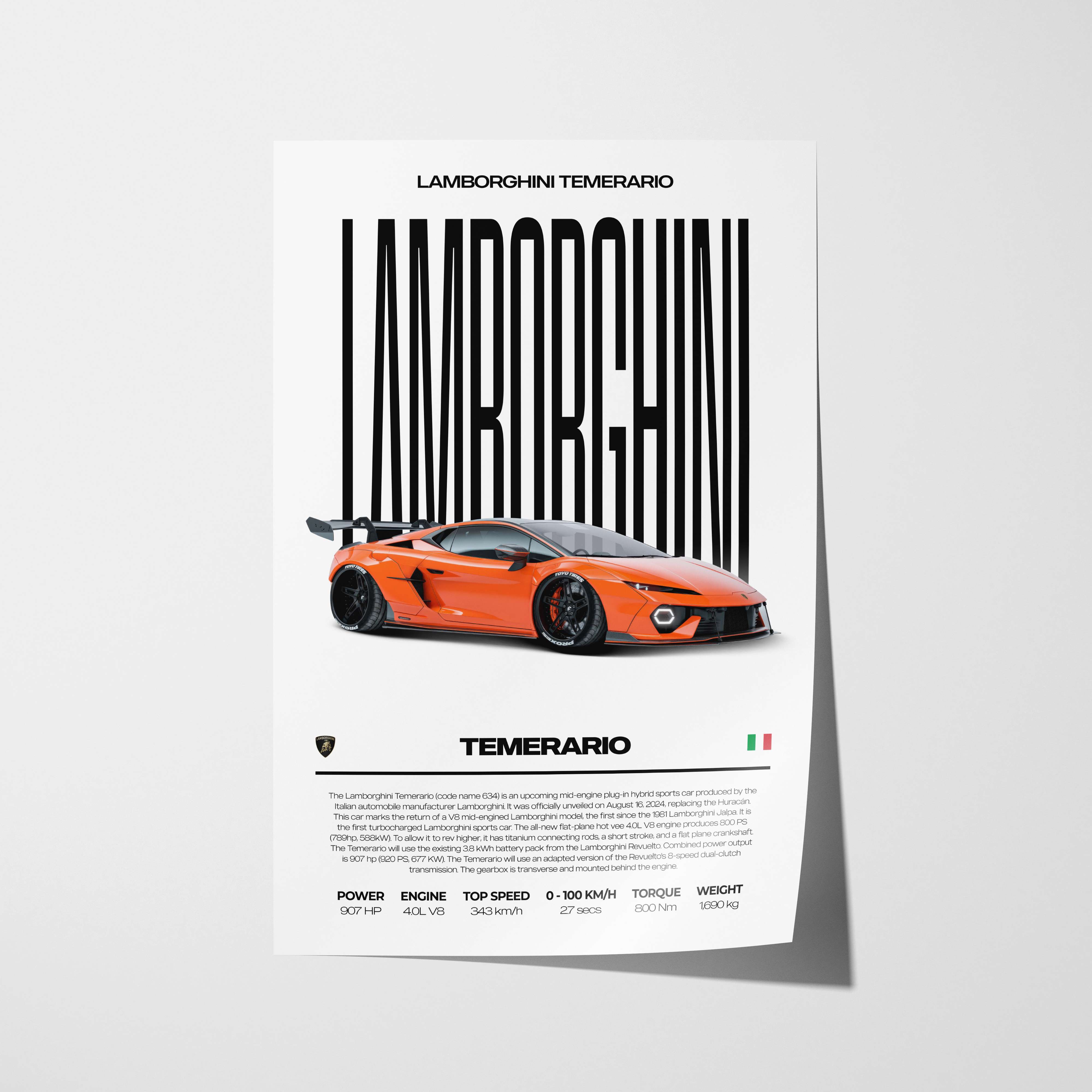 Lamborghini Temerario Poster