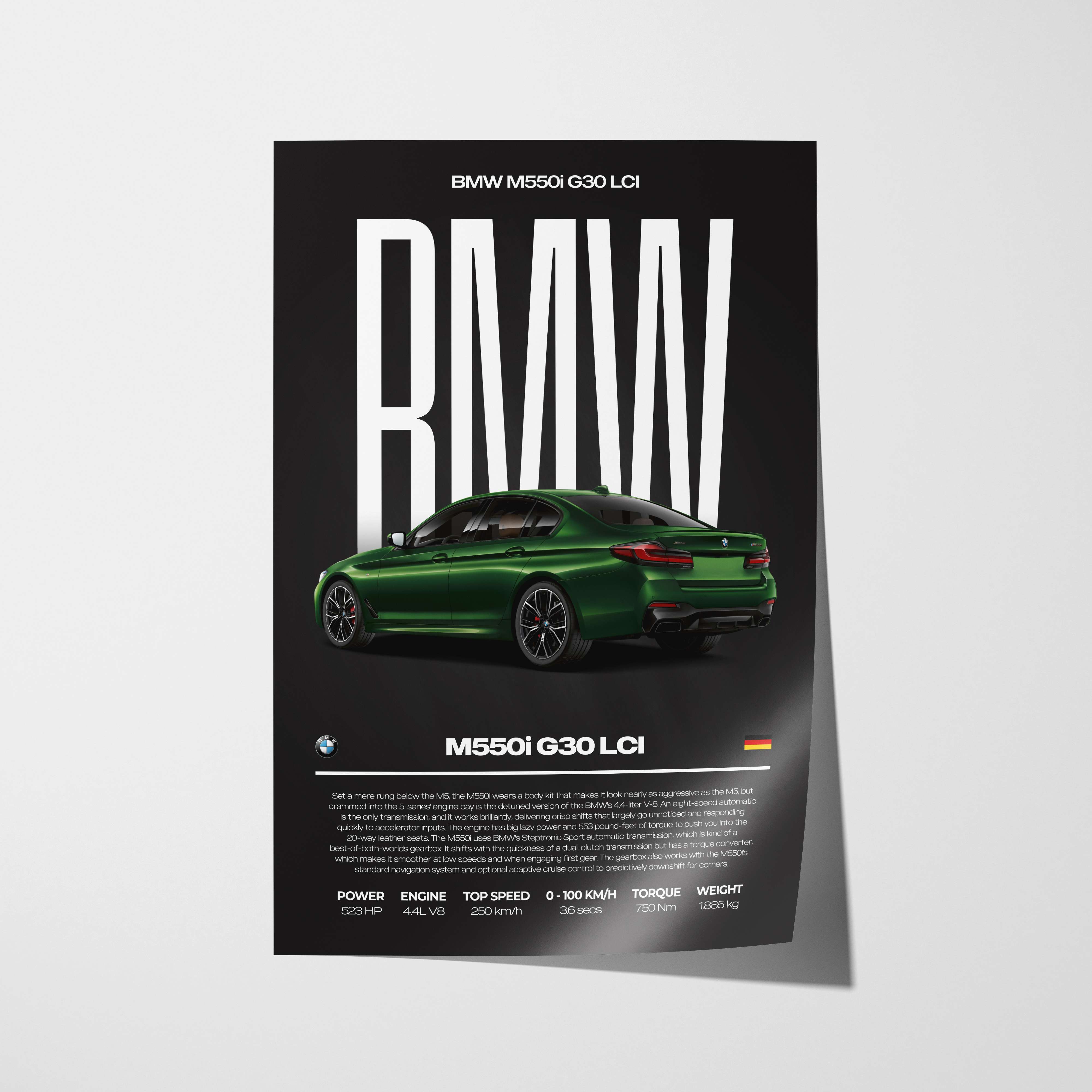 BMW M550i G30 LCI Poster