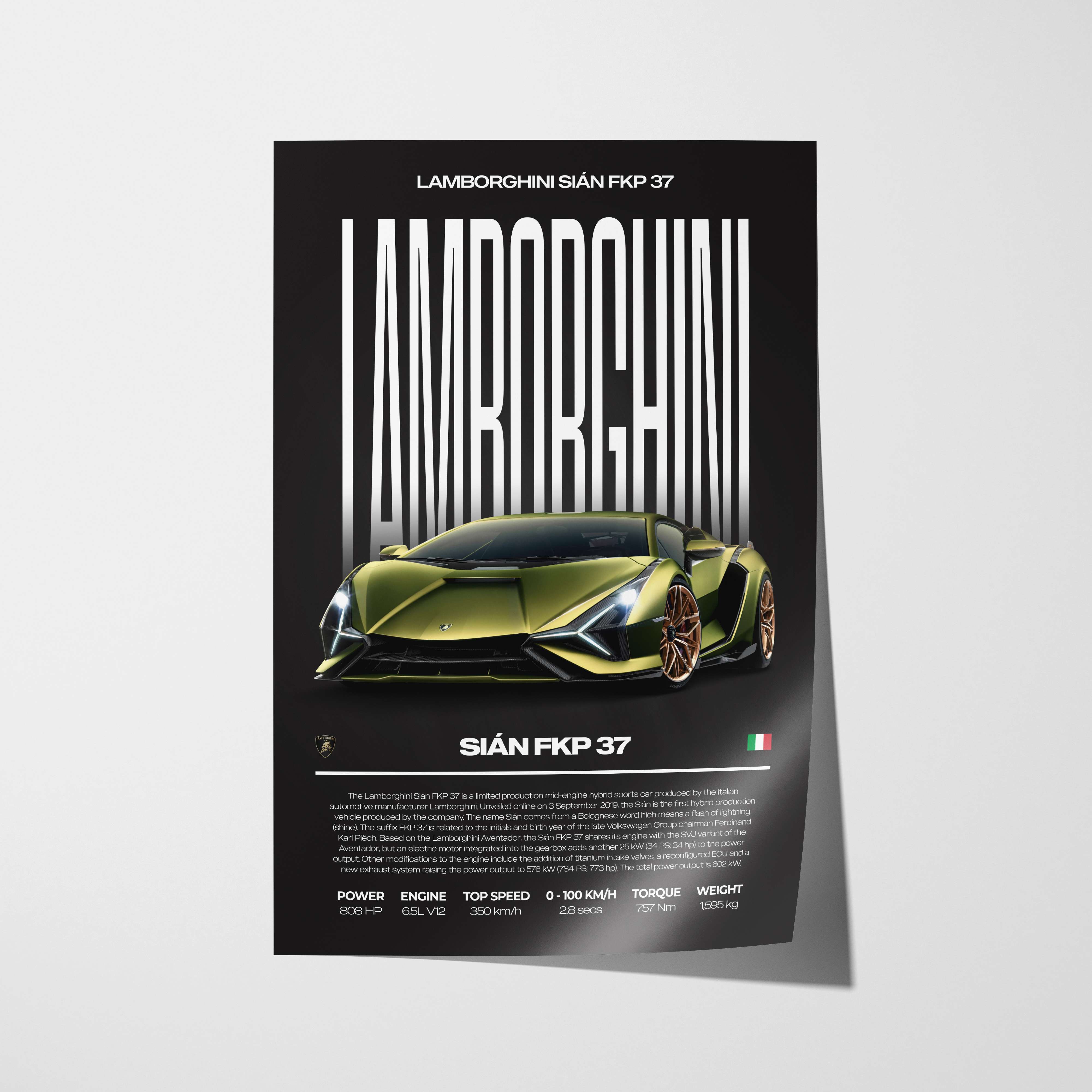 Lamborghini Sián Poster