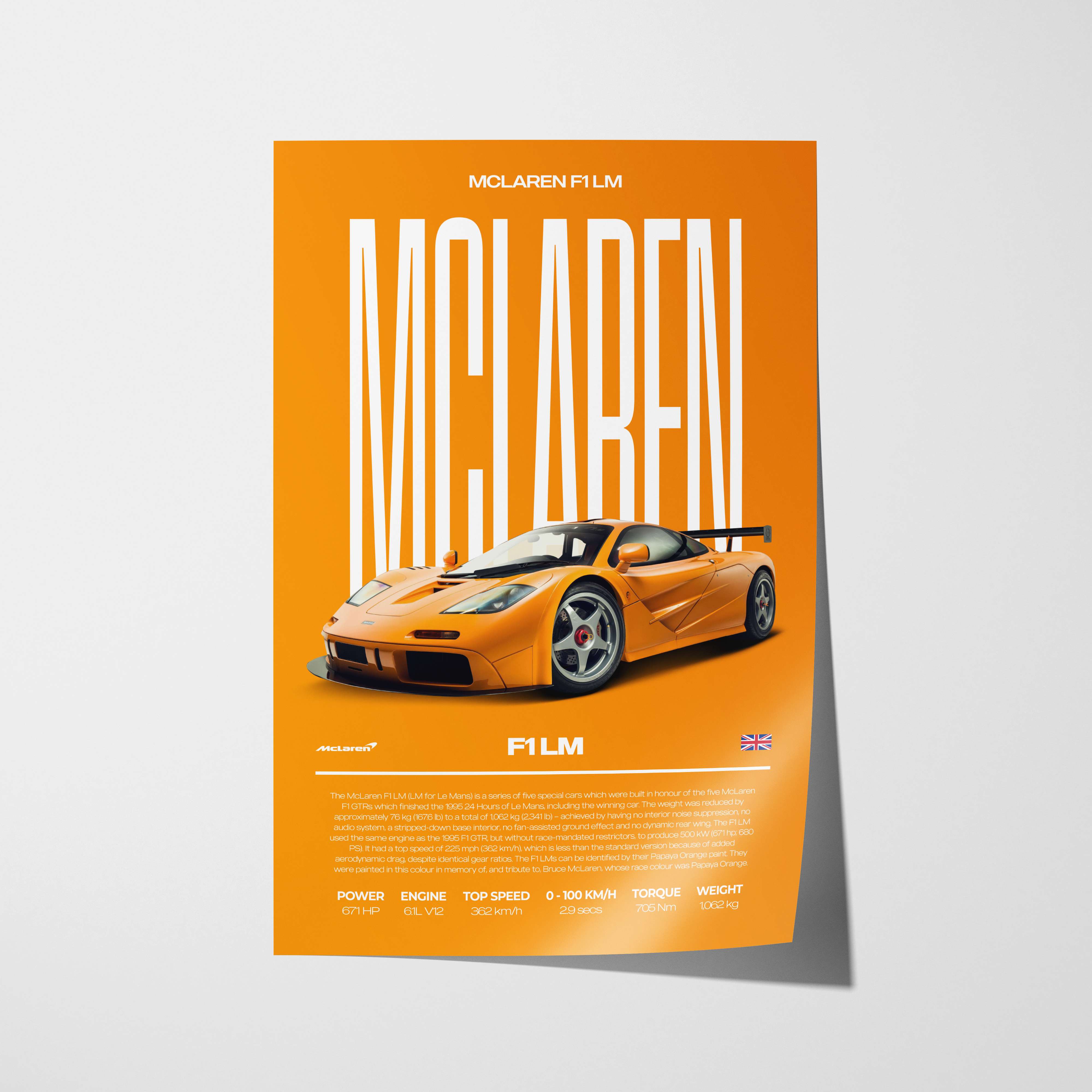 McLaren F1 LM Poster