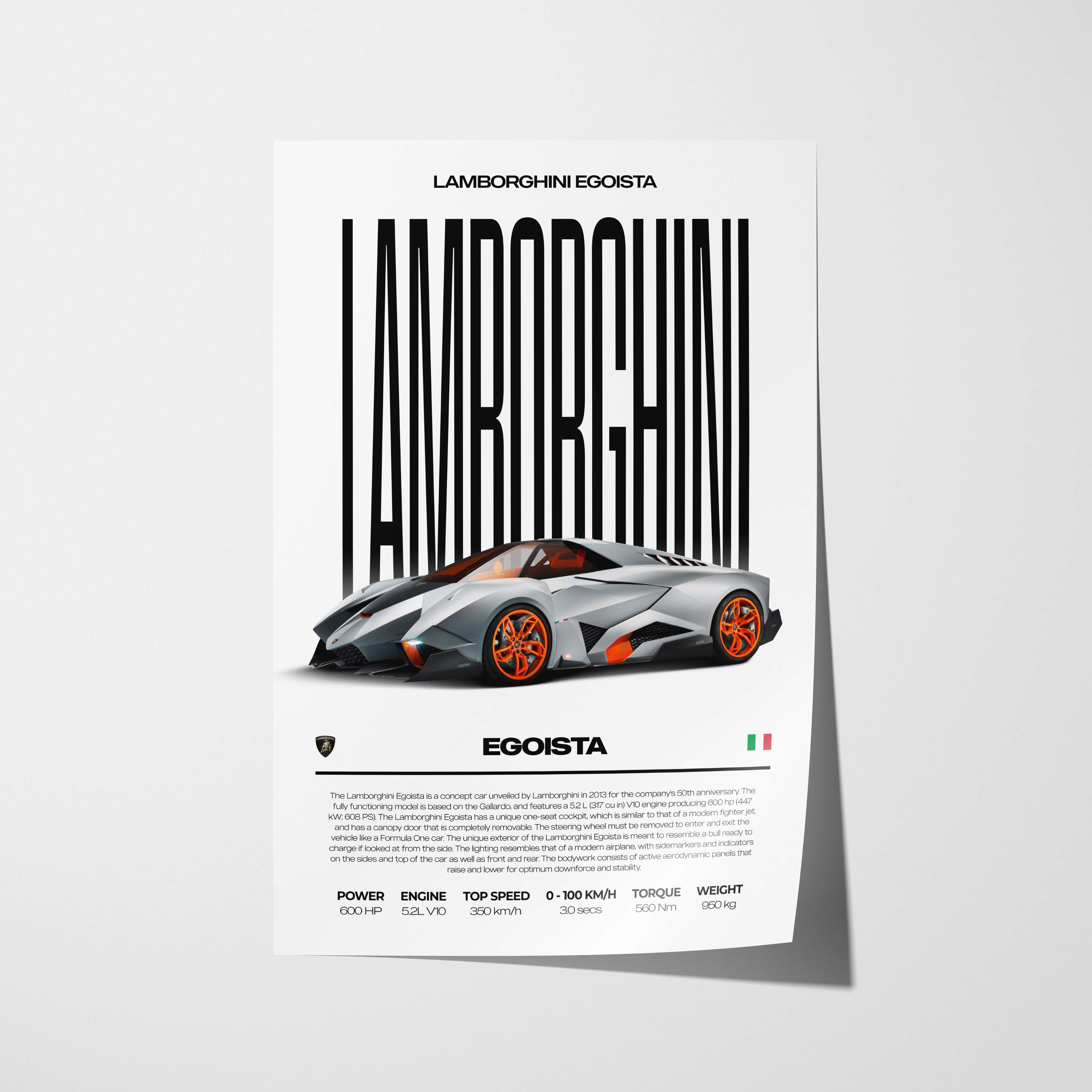 Lamborghini Egoista Poster