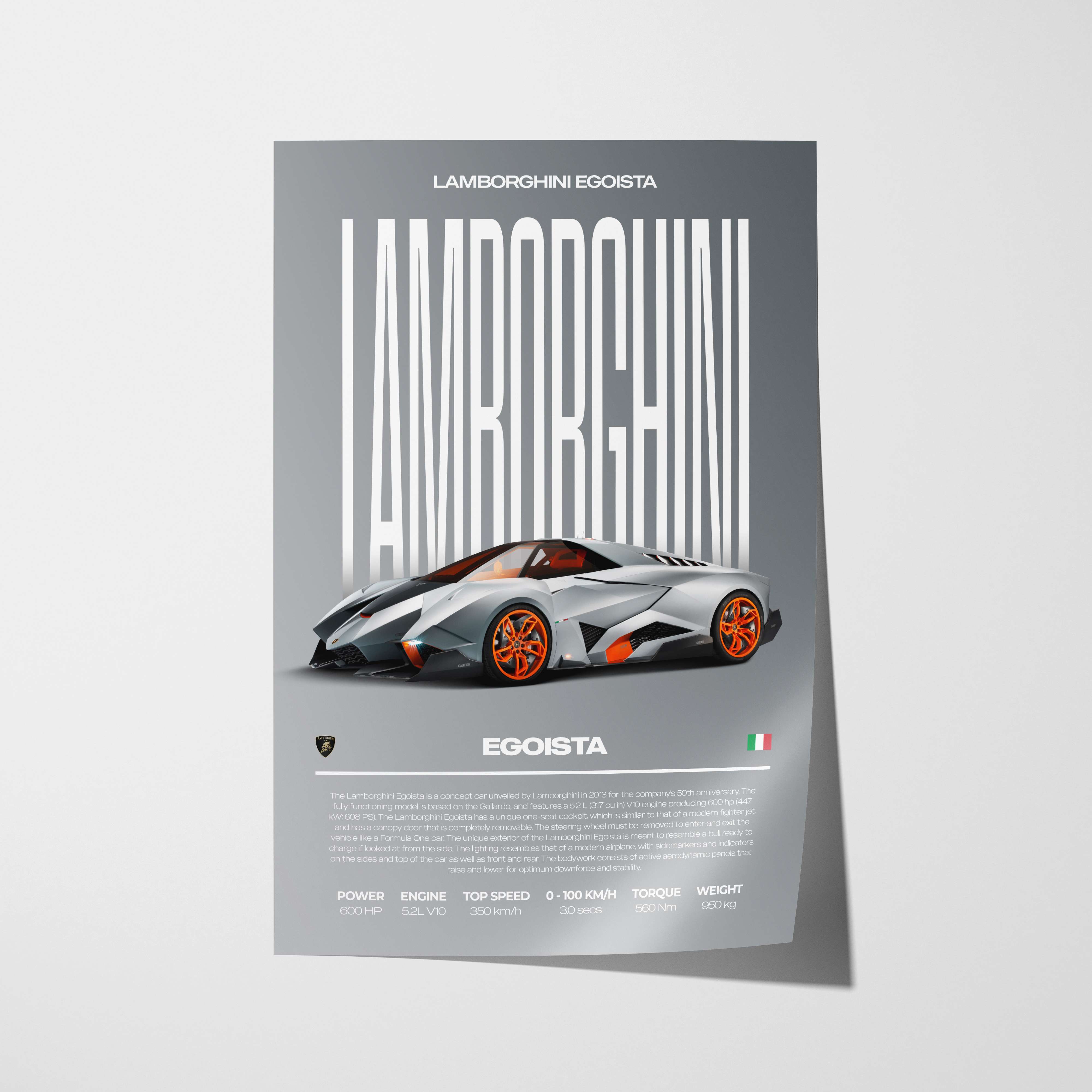 Lamborghini Egoista Poster