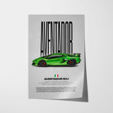 Aventador SVJ Car Poster