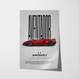 Aventador J Car Poster