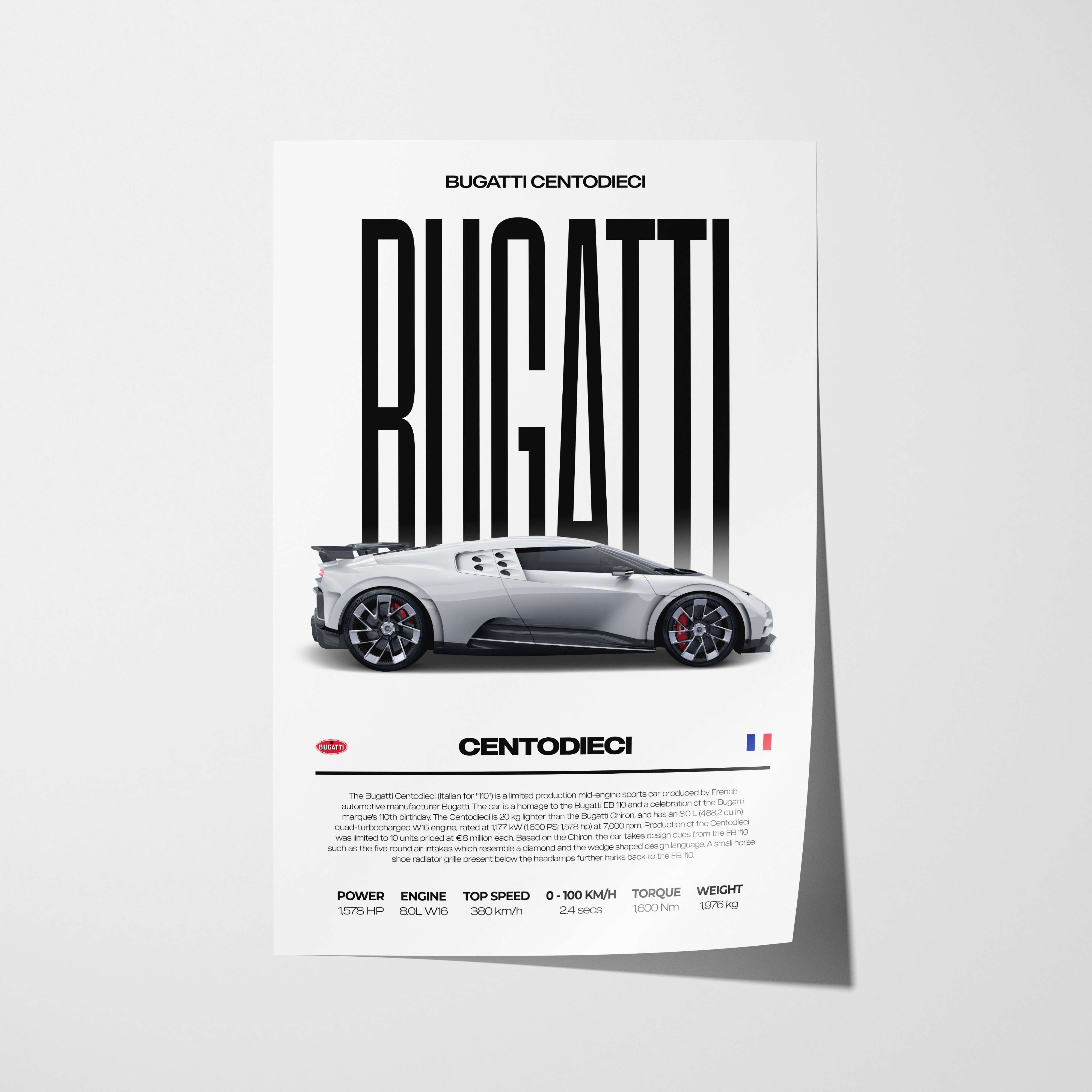 Bugatti Centodieci Poster