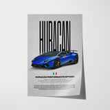 Huracán Performante Spyder Car Poster