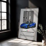 Huracán Performante Spyder Car Poster