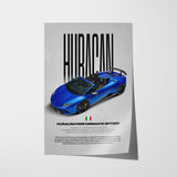 Huracán Performante Spyder Car Poster