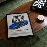 Huracán Performante Spyder Car Poster