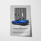 Huracán Performante Spyder Car Poster