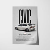 Civic FD2 Type-R Car Poster